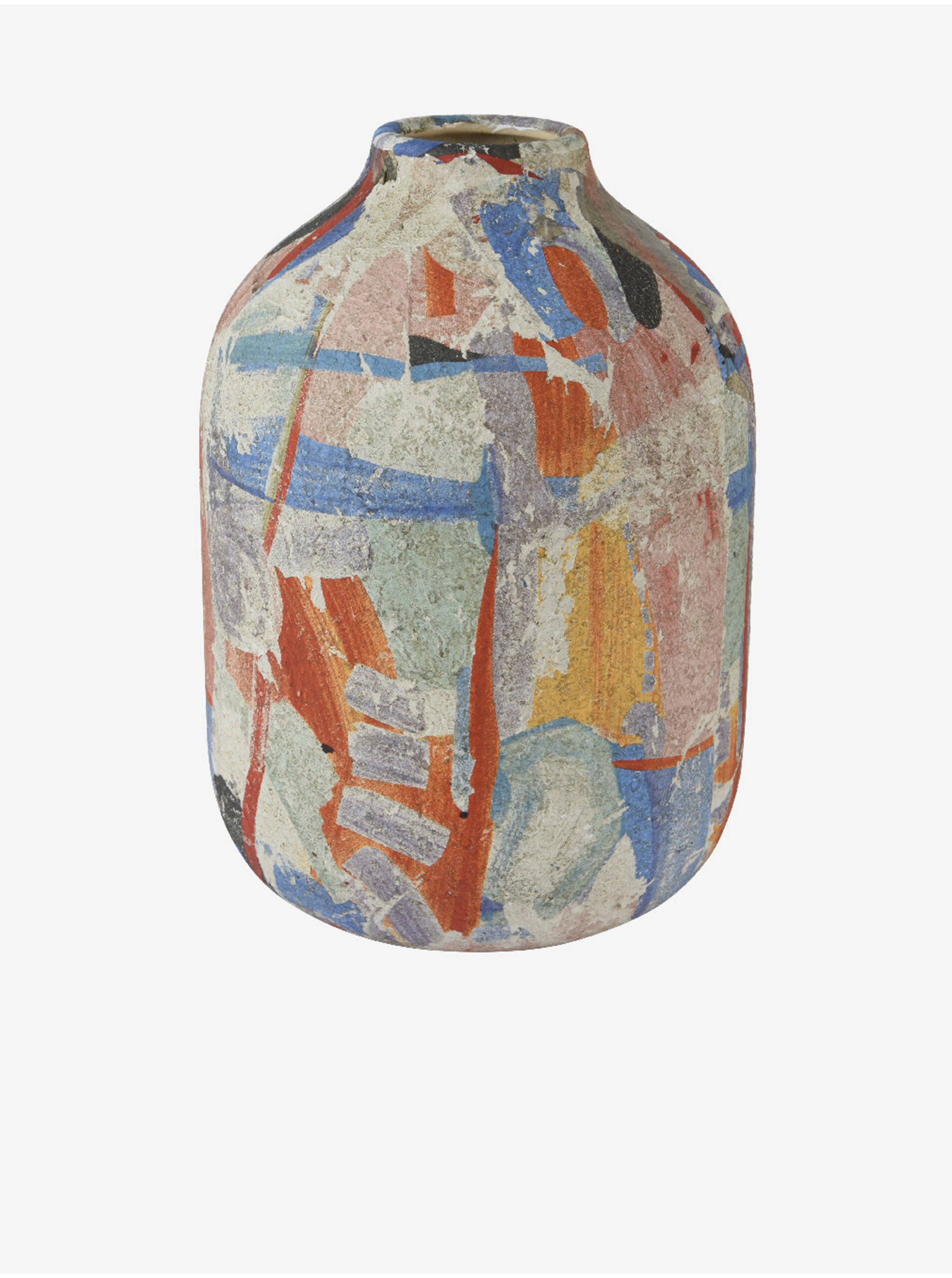 Levně Modro-šedá vzorovaná keramická váza Kaemingk
