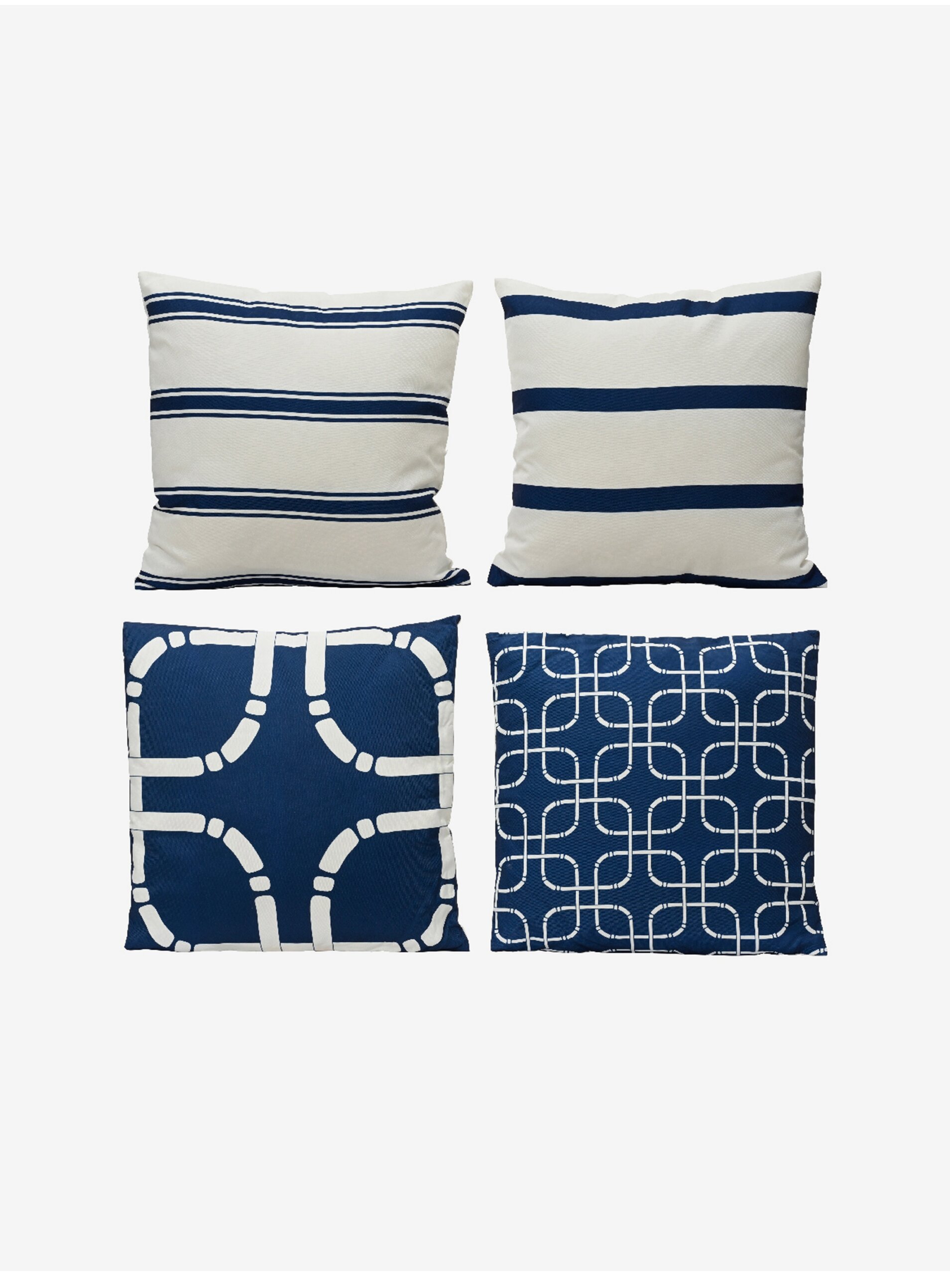 E-shop Dekorační polštář v modré a krémové barvě Kaemingk