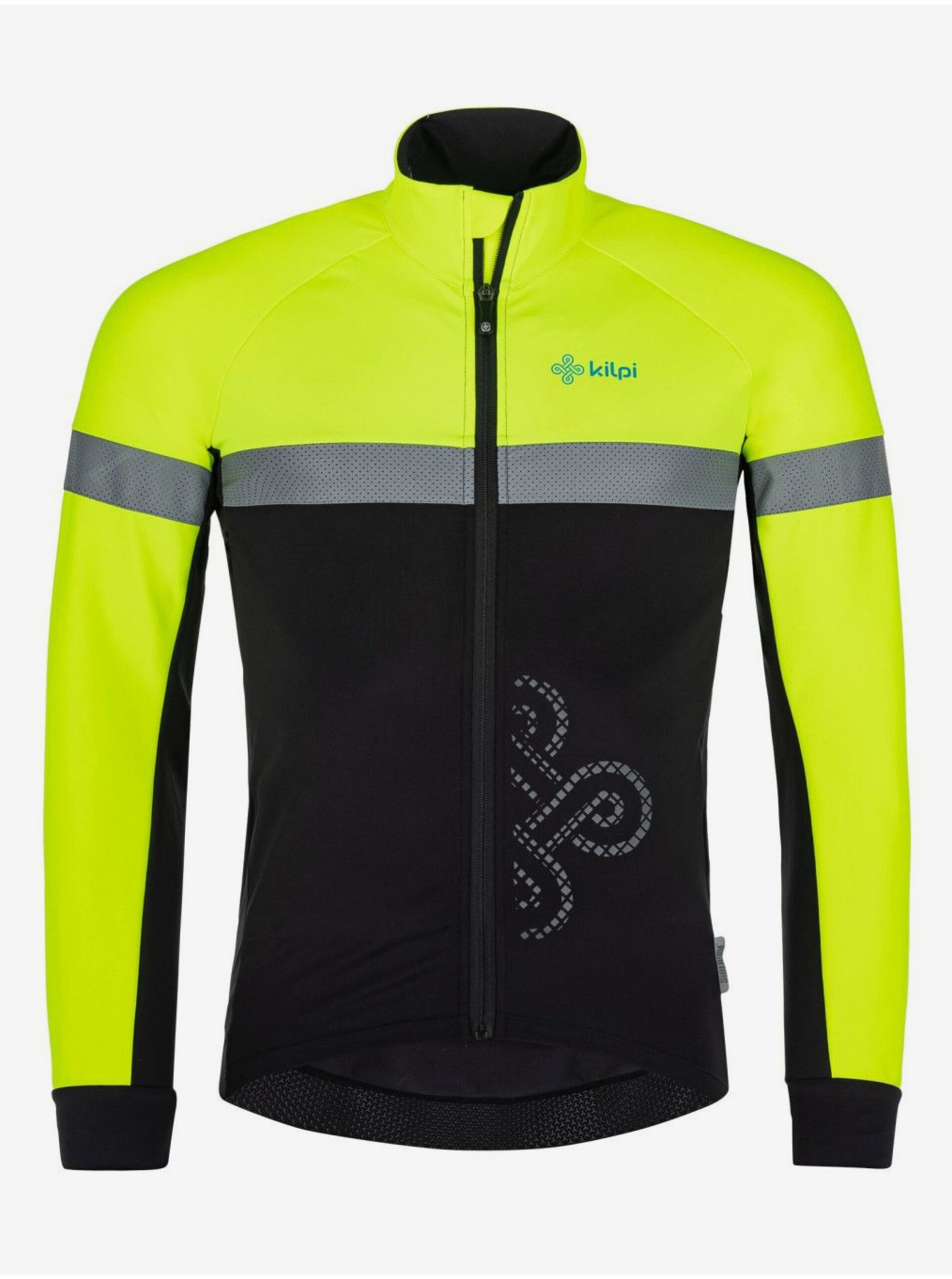 Lacno Čierno-žltá pánska softshellová bunda na bicykel Kilpi Nereto-M