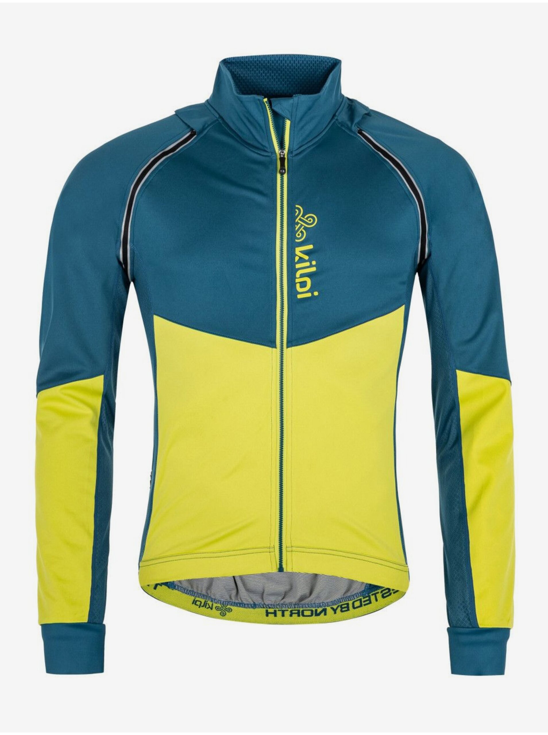 Levně Žluto-modrá pánská sportovní softshellová bunda Kilpi Zain-M