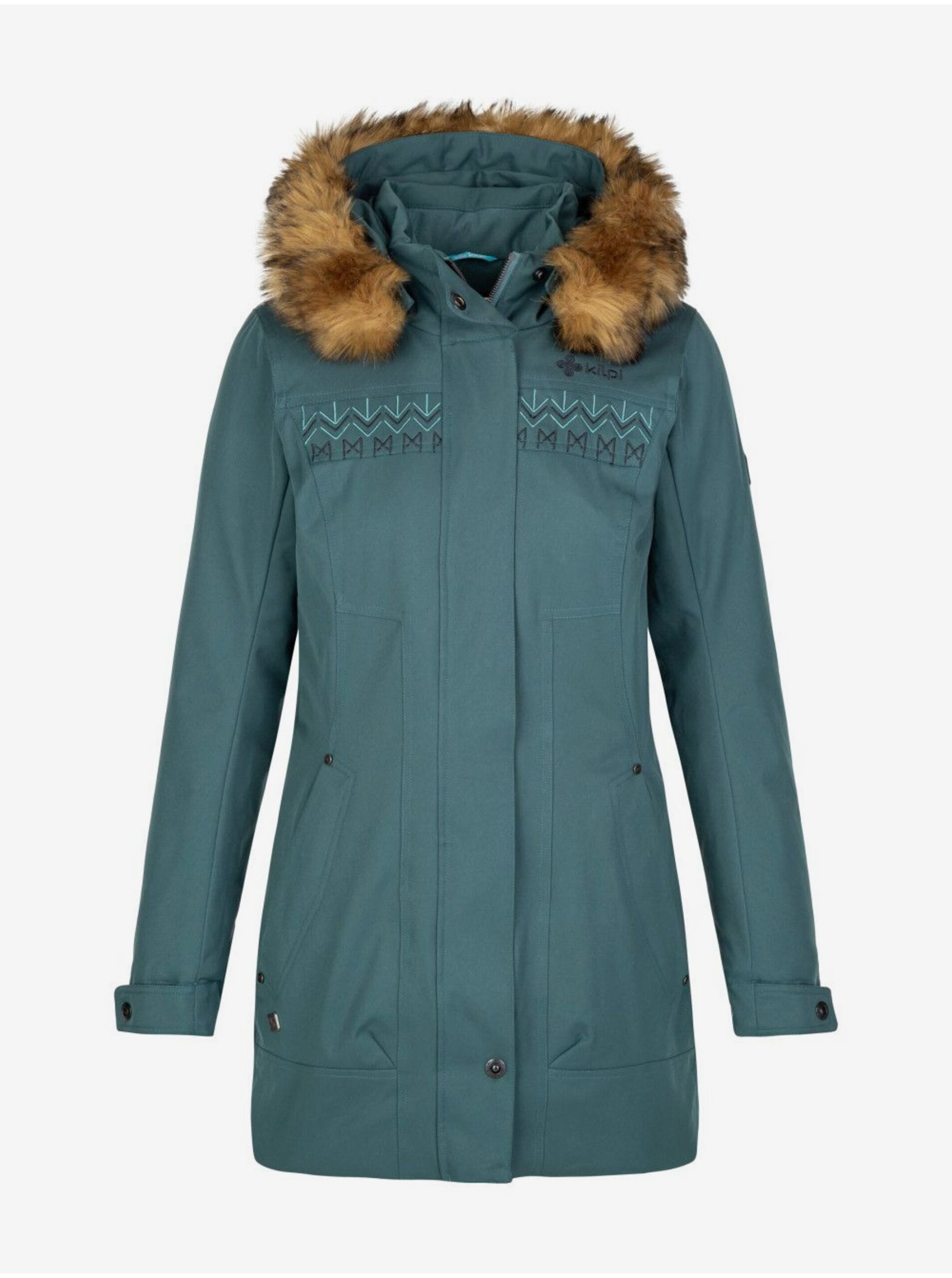 Levně Tmavě zelený dámský zimní kabát Kilpi PERU-W