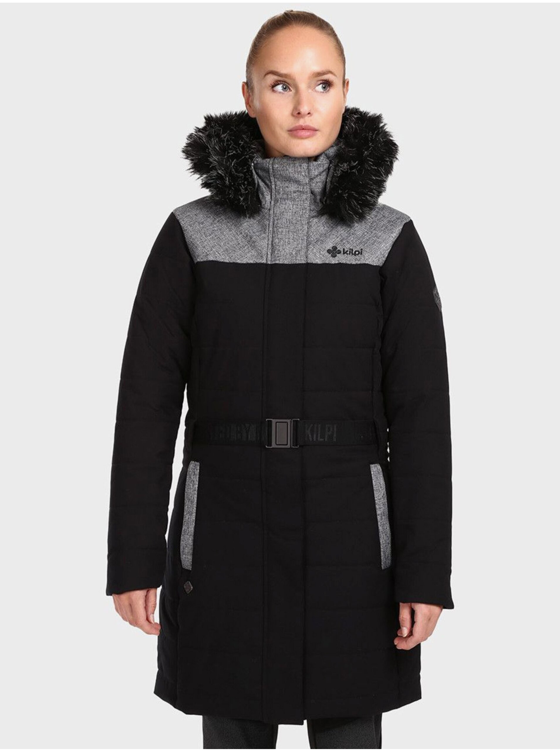 Levně Černý dámský zimní kabát Kilpi KETRINA-W