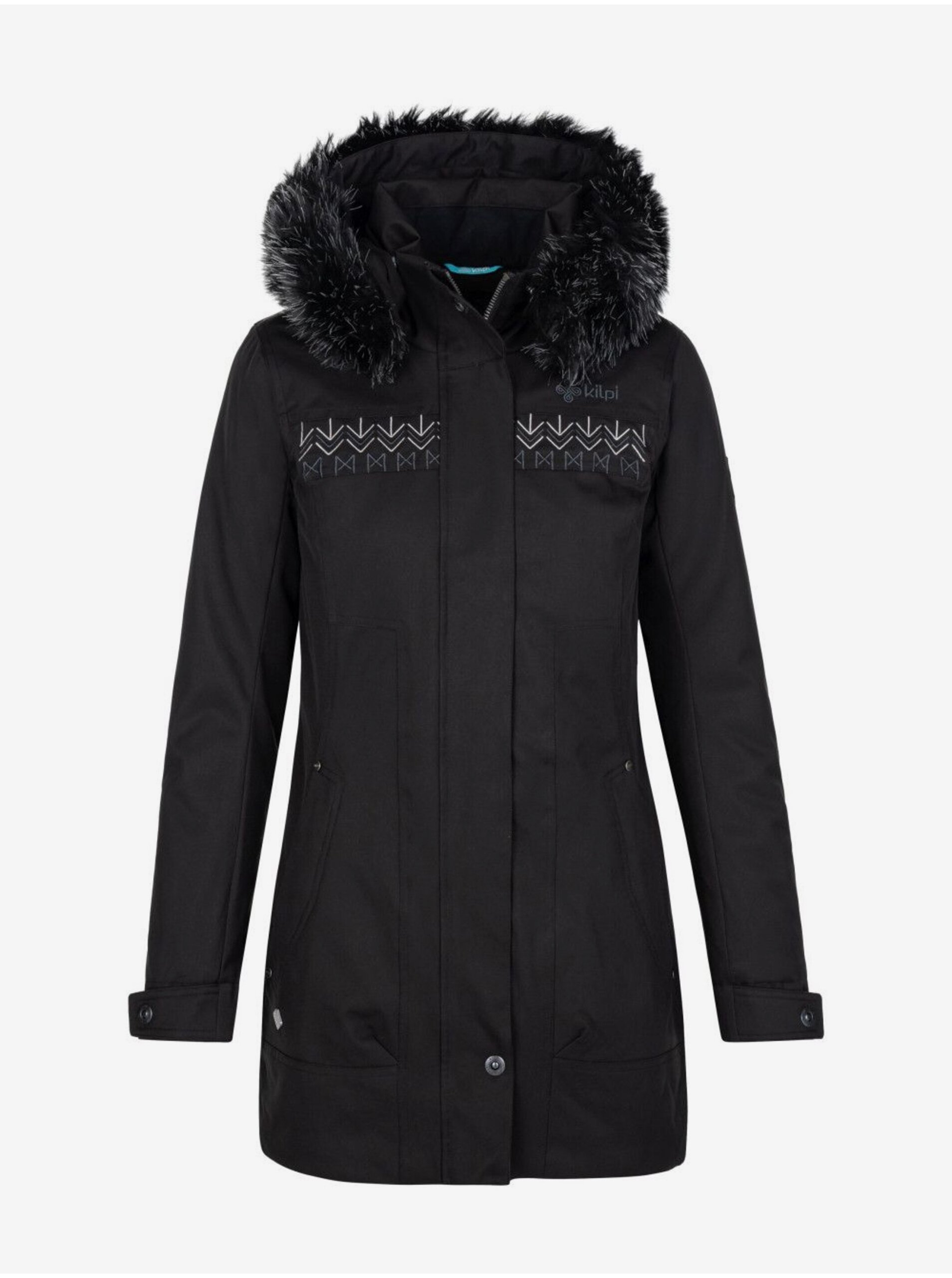 Levně Černý dámský zimní kabát Kilpi PERU-W