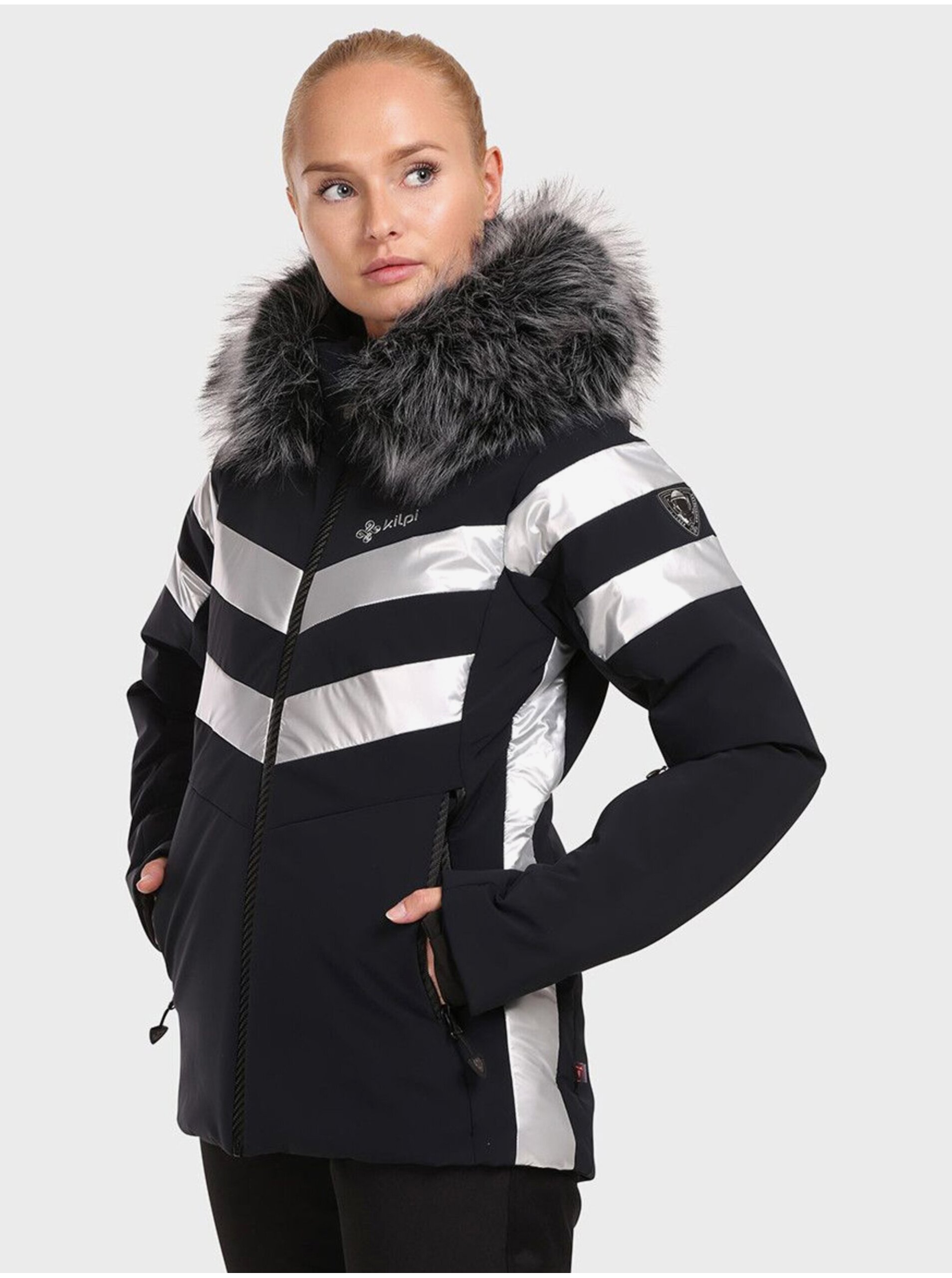 Levně Černá dámská luxusní lyžařská bunda Kilpi LTD ASTER-W