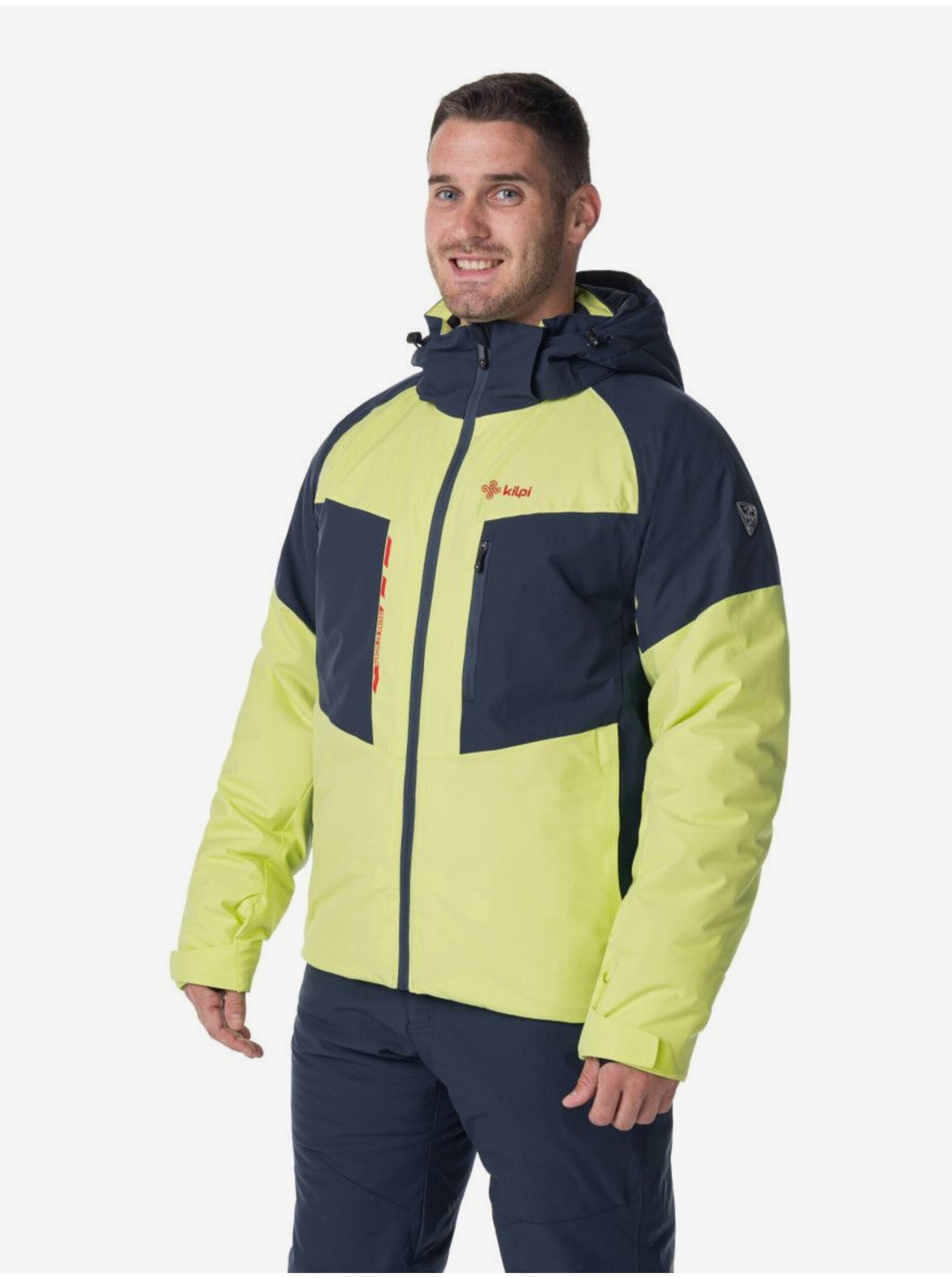 Levně Neonově zelená pánská lyžařská bunda Kilpi Taxido-M