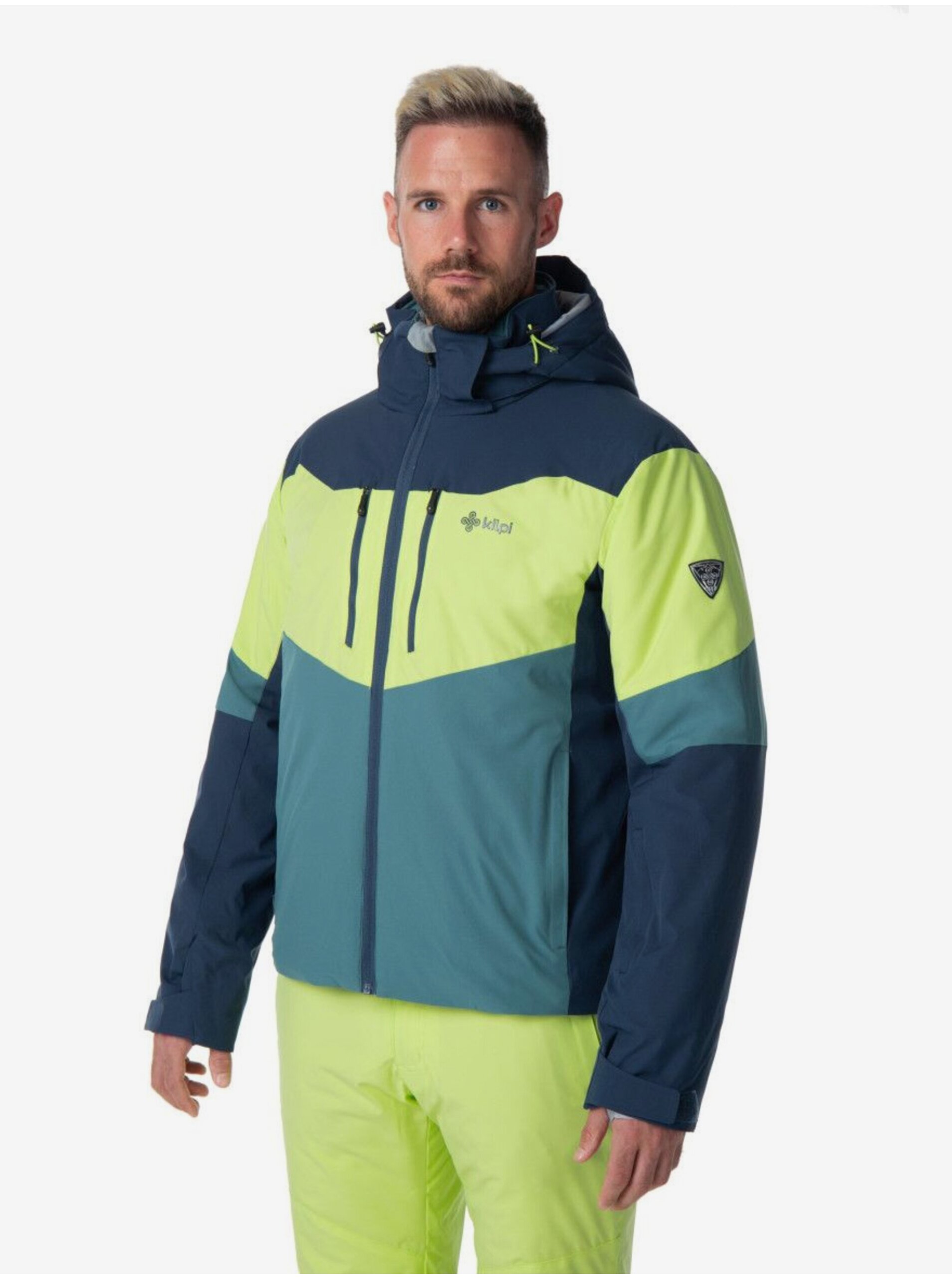 Levně Zeleno-modrá pánská lyžařská bunda Kilpi Sion-M