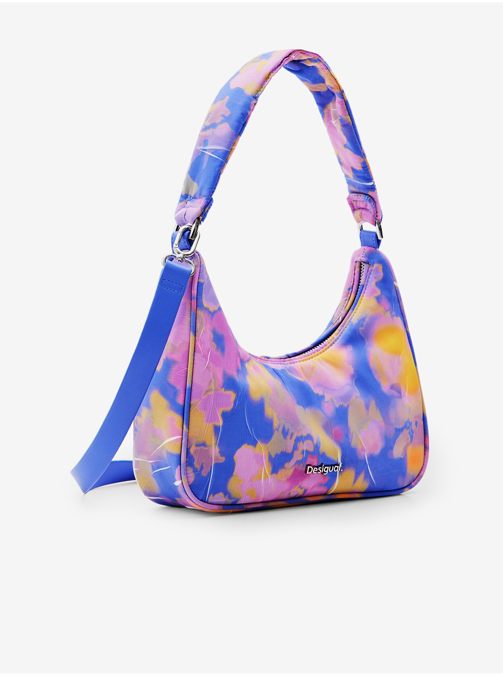 E-shop Fialovo-modrá dámská vzorovaná kabelka Desigual Abstractum Medley