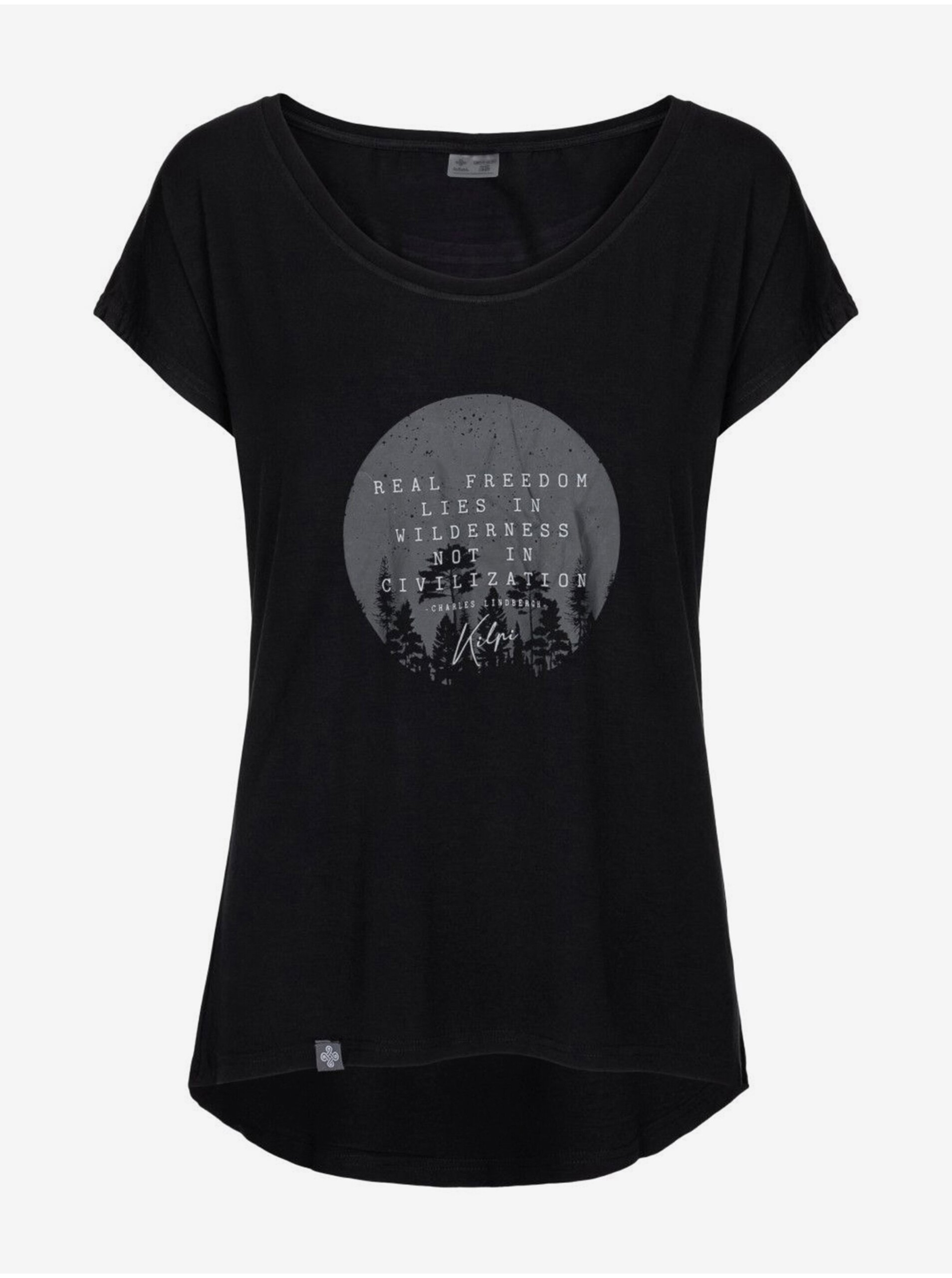 E-shop Černé dámské tričko s potiskem Kilpi ROISIN