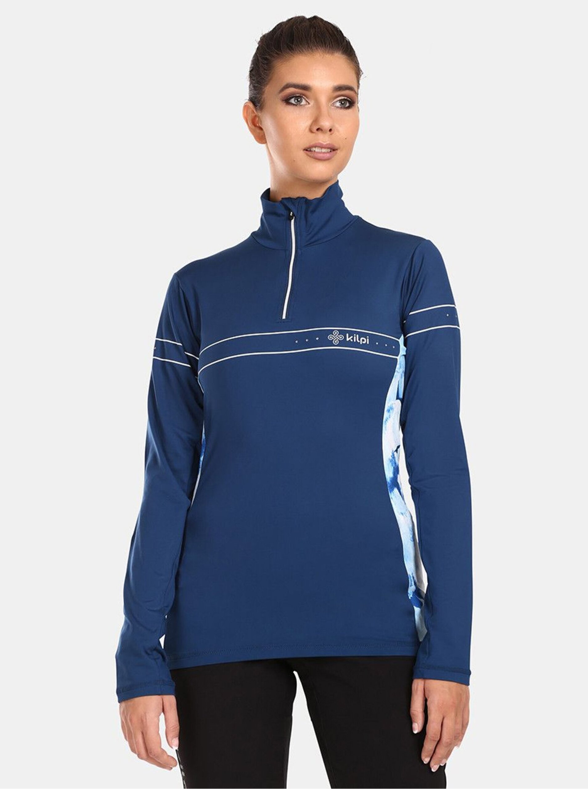 Levně Tmavě modré dámské sportovní tričko s rolákem KILPI LEEMA