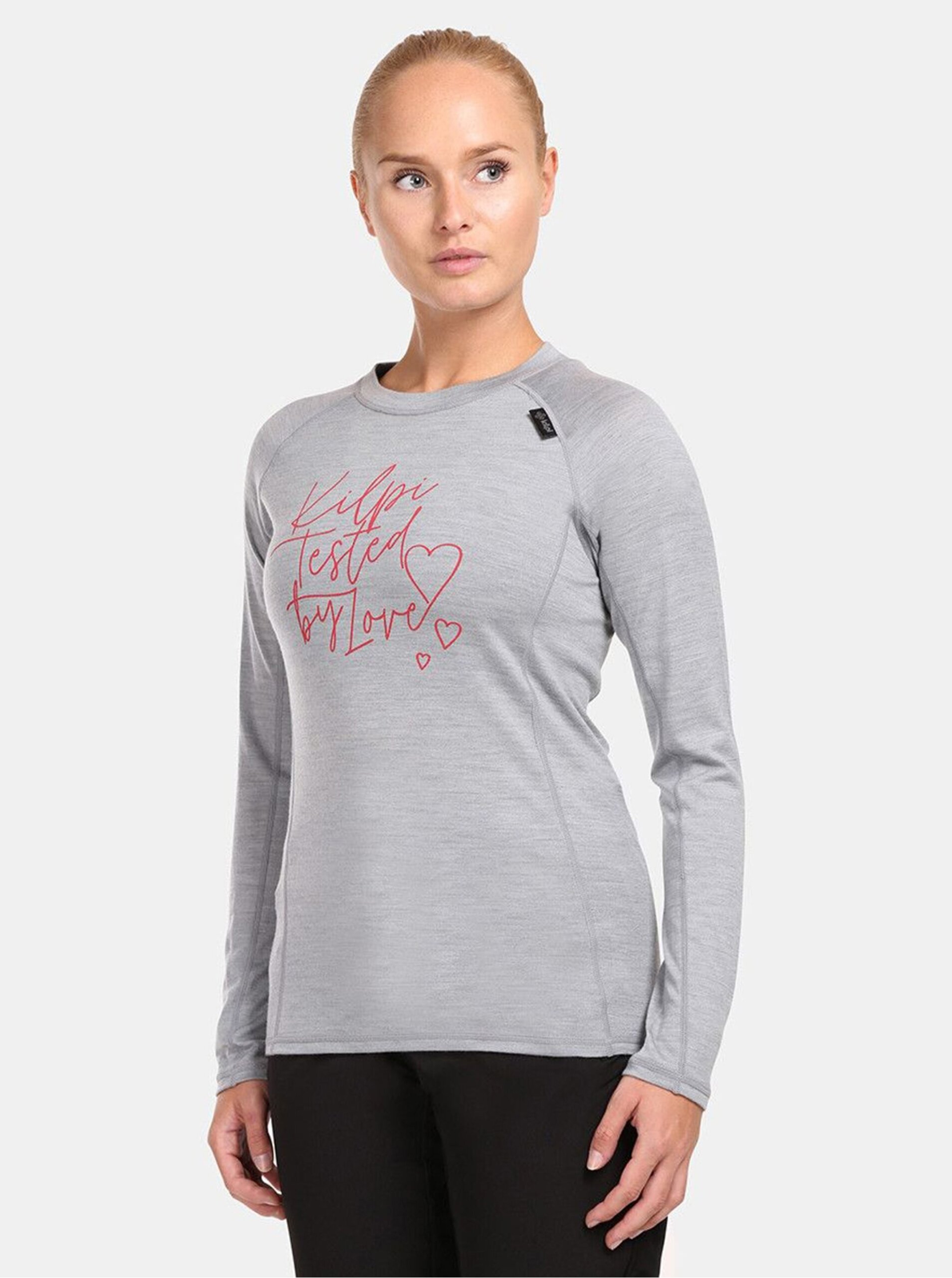 E-shop Světle šedé dámské tričko z merino vlny Kilpi MAVORA TOP