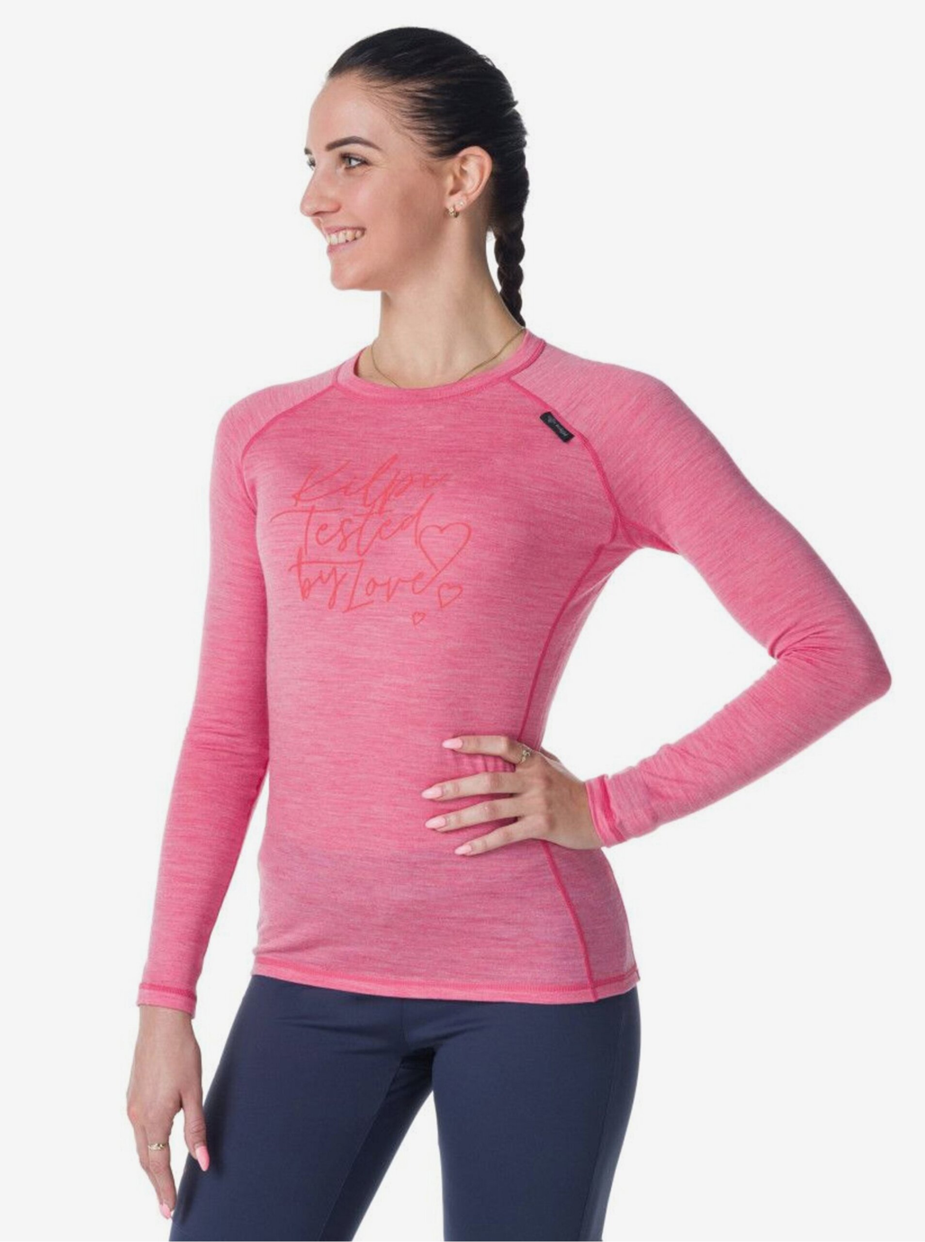 Levně Růžové dámské tričko z merino vlny Kilpi MAVORA TOP