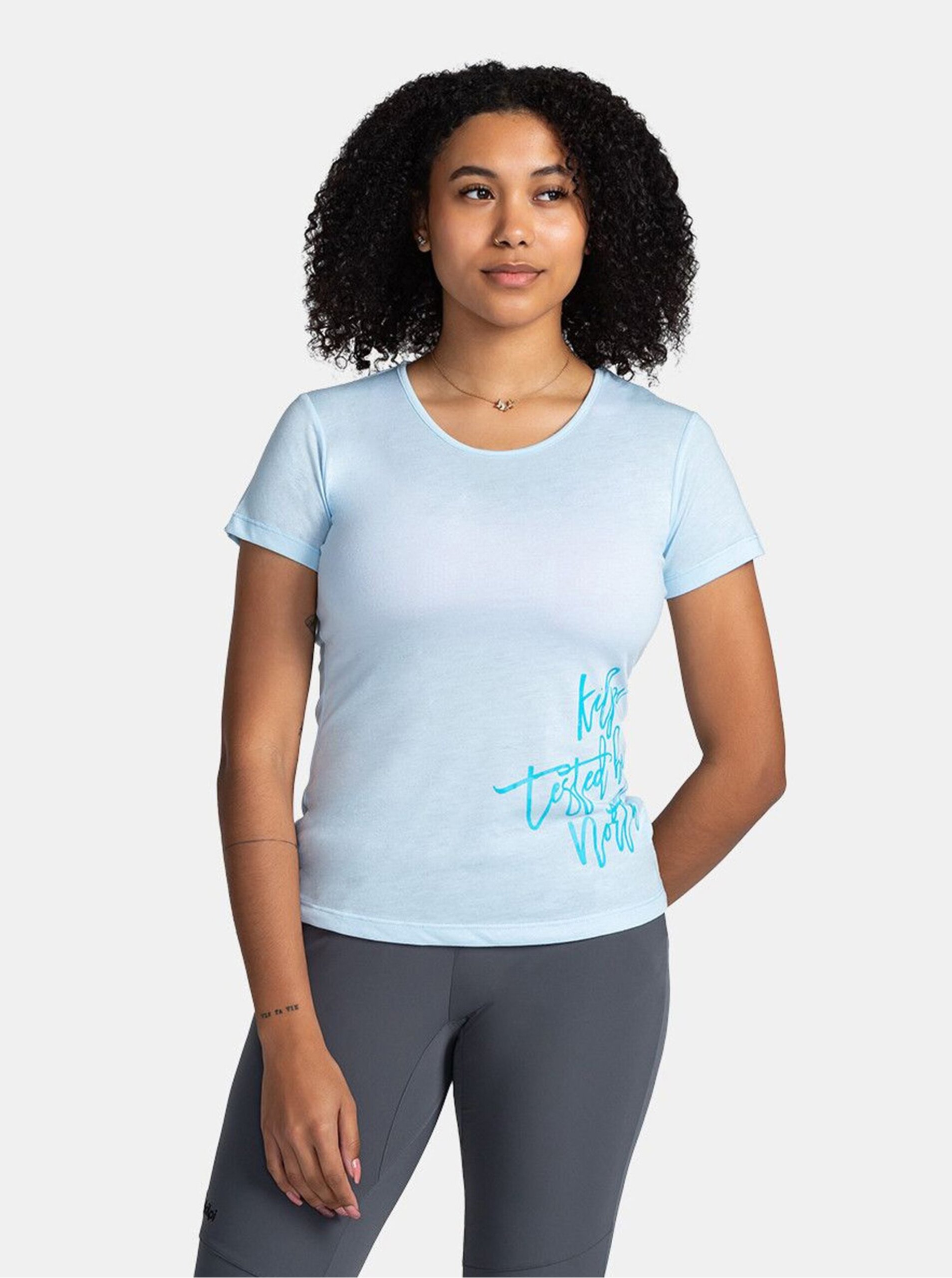 Levně Světle modré dámské sportovní tričko Kilpi GAROVE