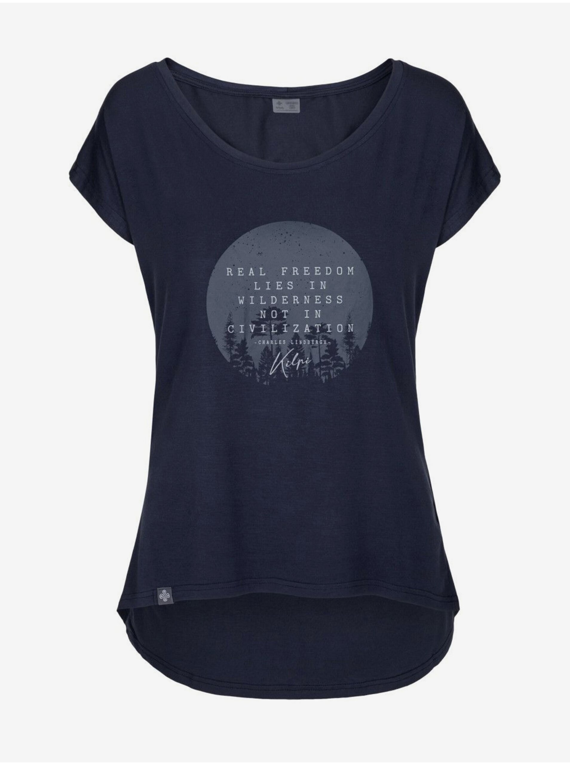 E-shop Tmavě modré dámské tričko s potiskem Kilpi ROISIN