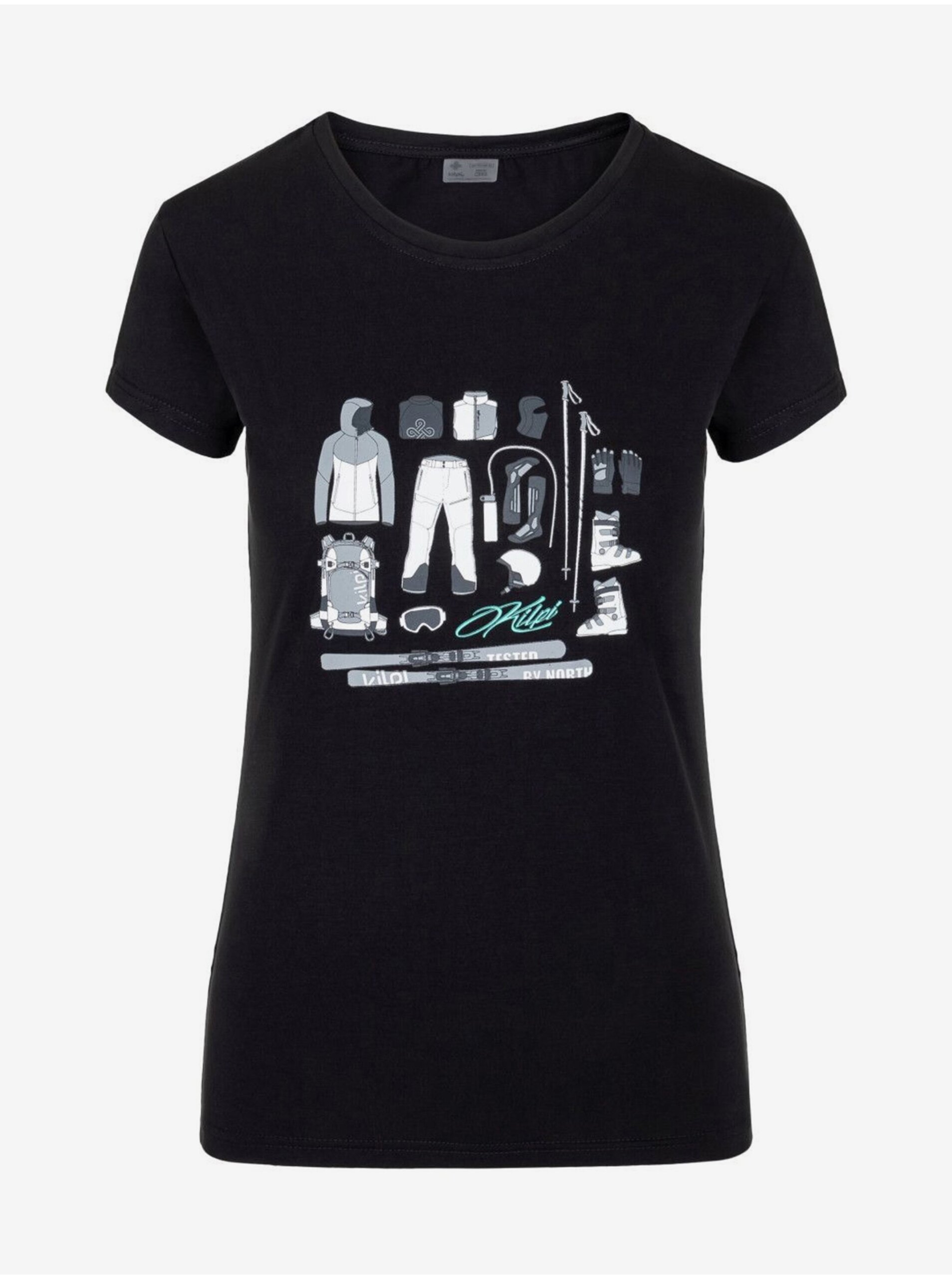 E-shop Černé dámské sportovní tričko s potiskem Kilpi TORNES