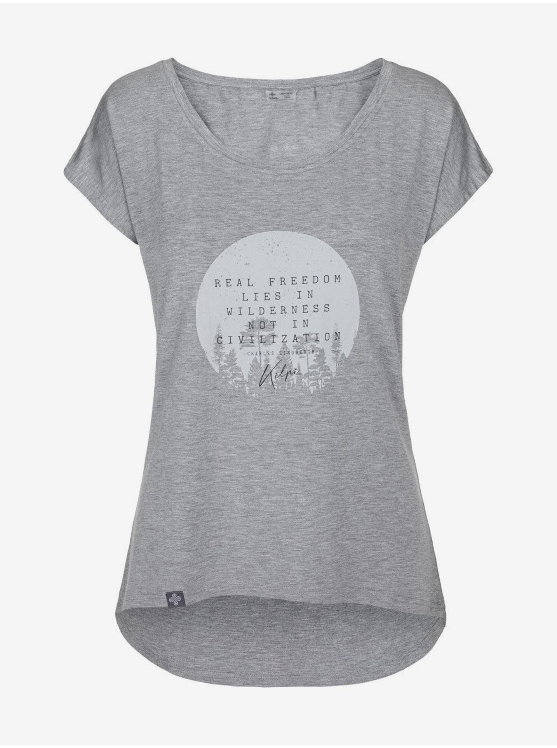 E-shop Šedé dámské tričko s potiskem Kilpi ROISIN