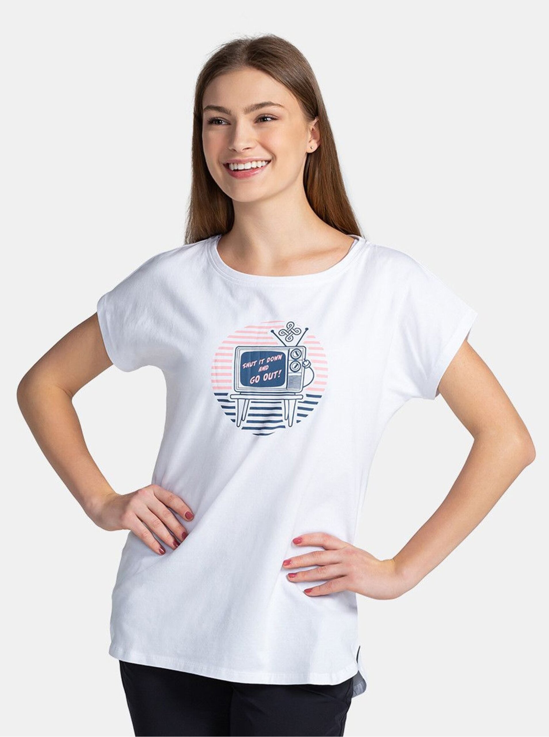 E-shop Bílé dámské tričko s potiskem Kilpi NELLIM