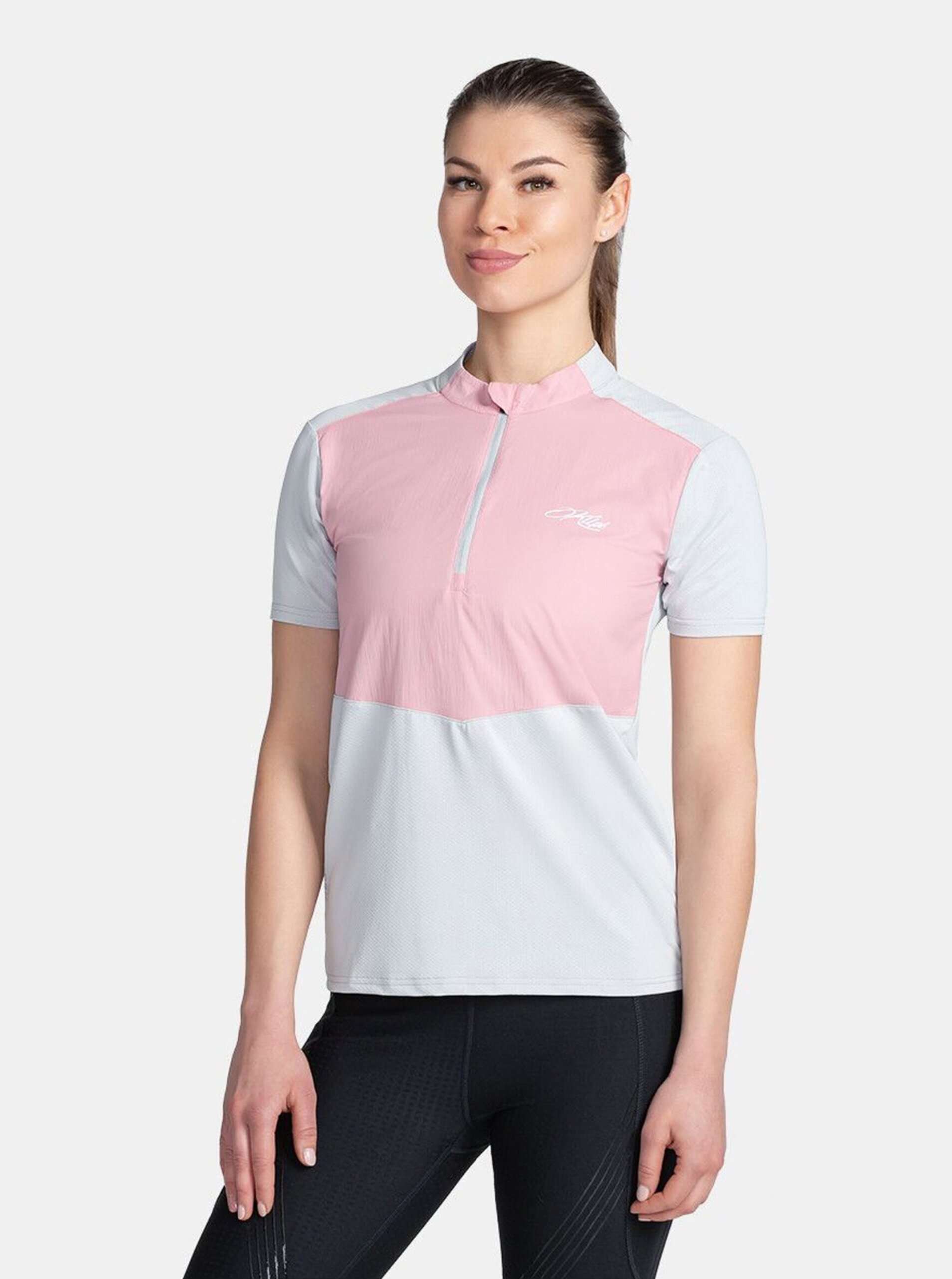Levně Šedo-růžové dámské sportovní tričko Kilpi KERKEN