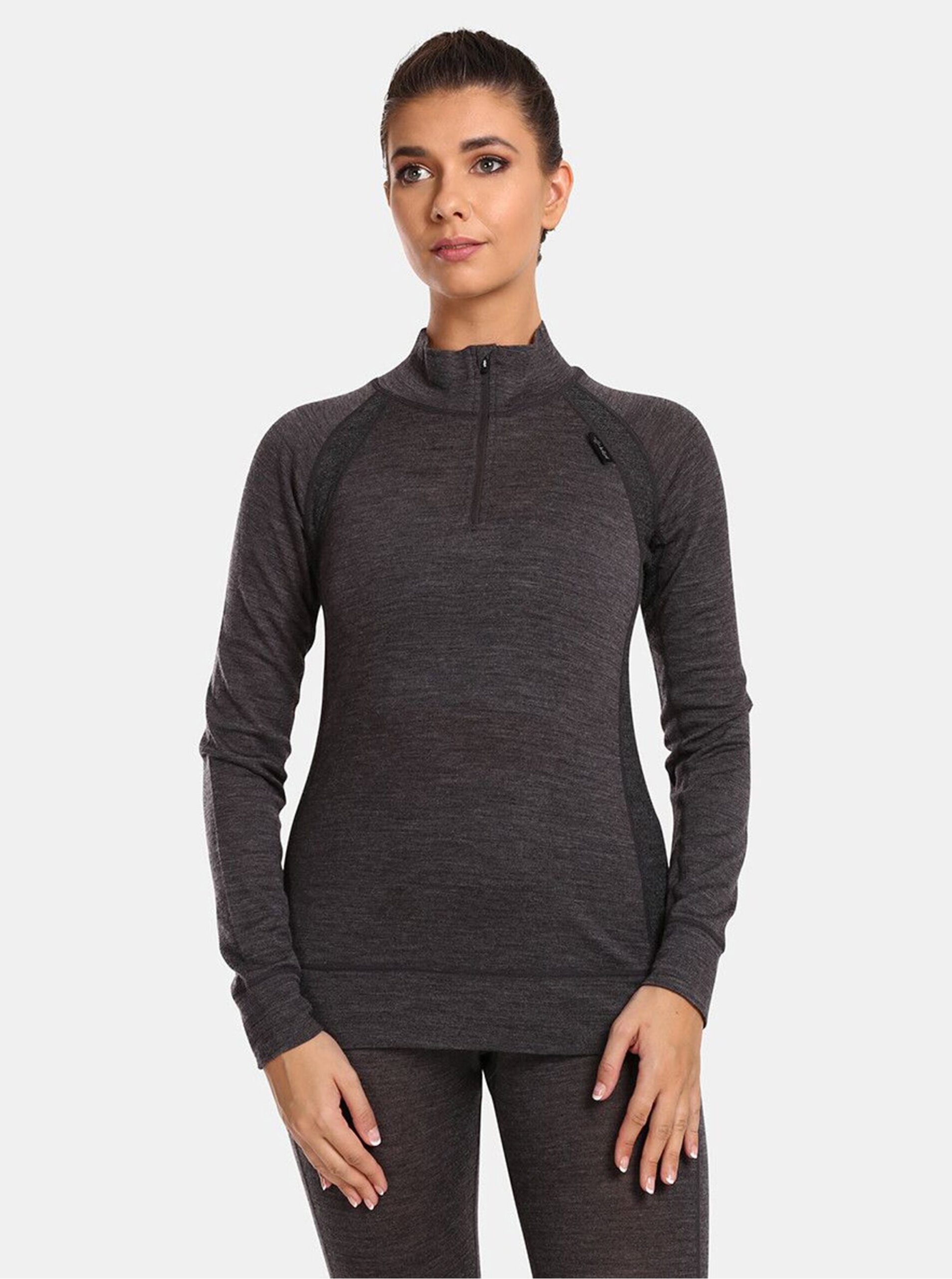 Levně Tmavě šedé dámské termo tričko z merino vlny Kilpi JAGER