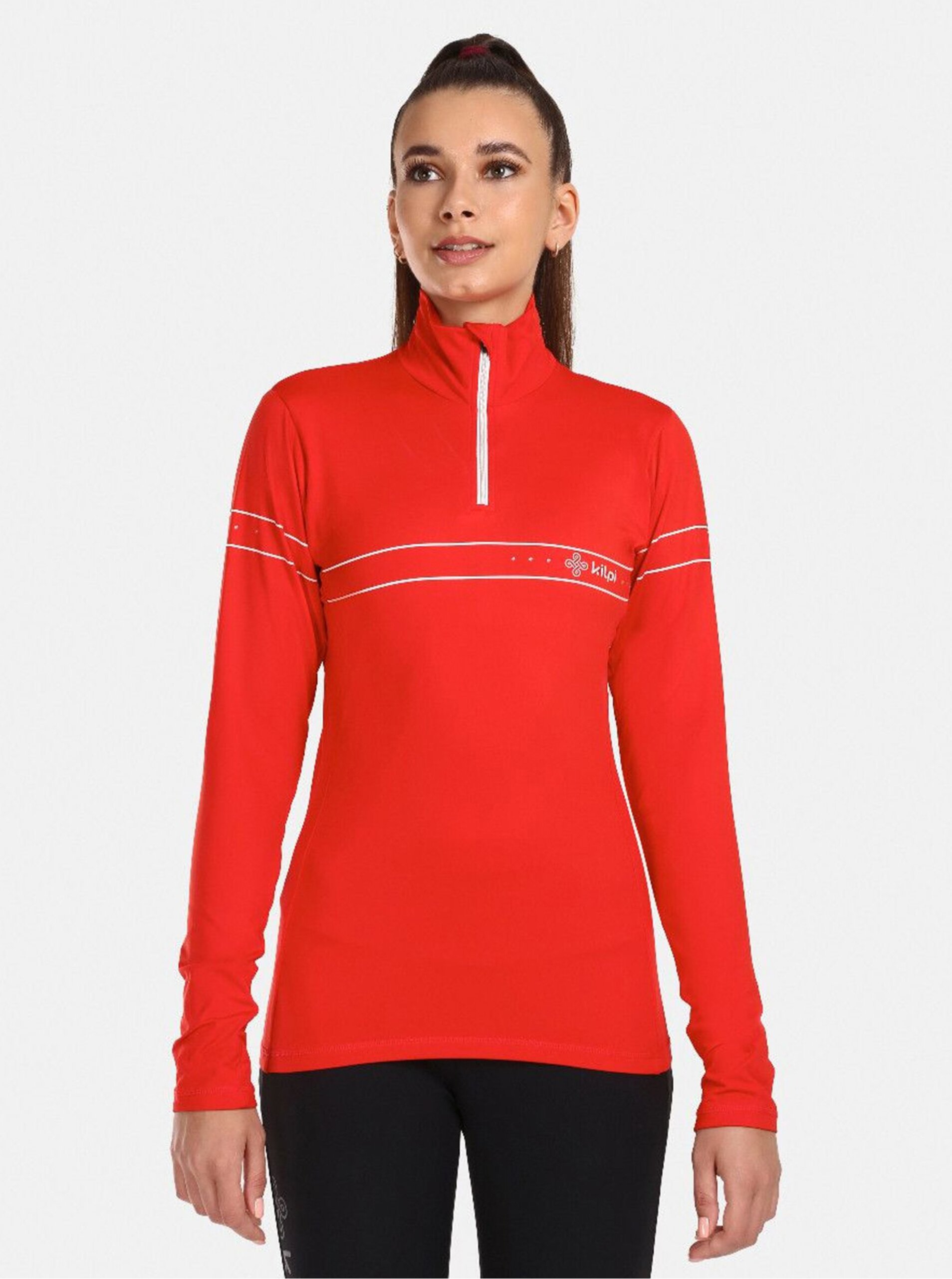 Lacno Červené dámske športové tričko s rolákom KILPI LEEMA