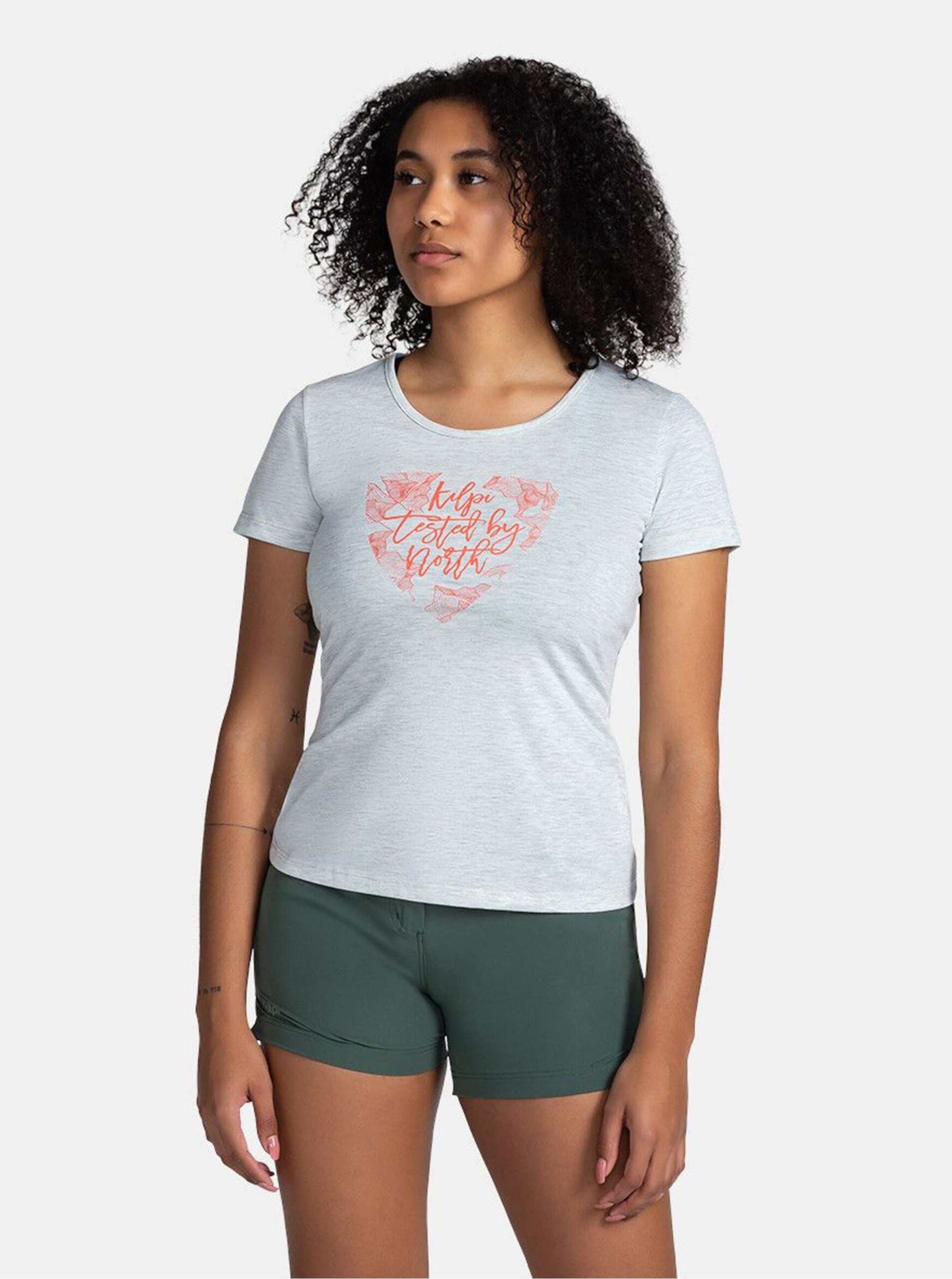 Levně Světle šedé dámské sportovní tričko Kilpi GAROVE