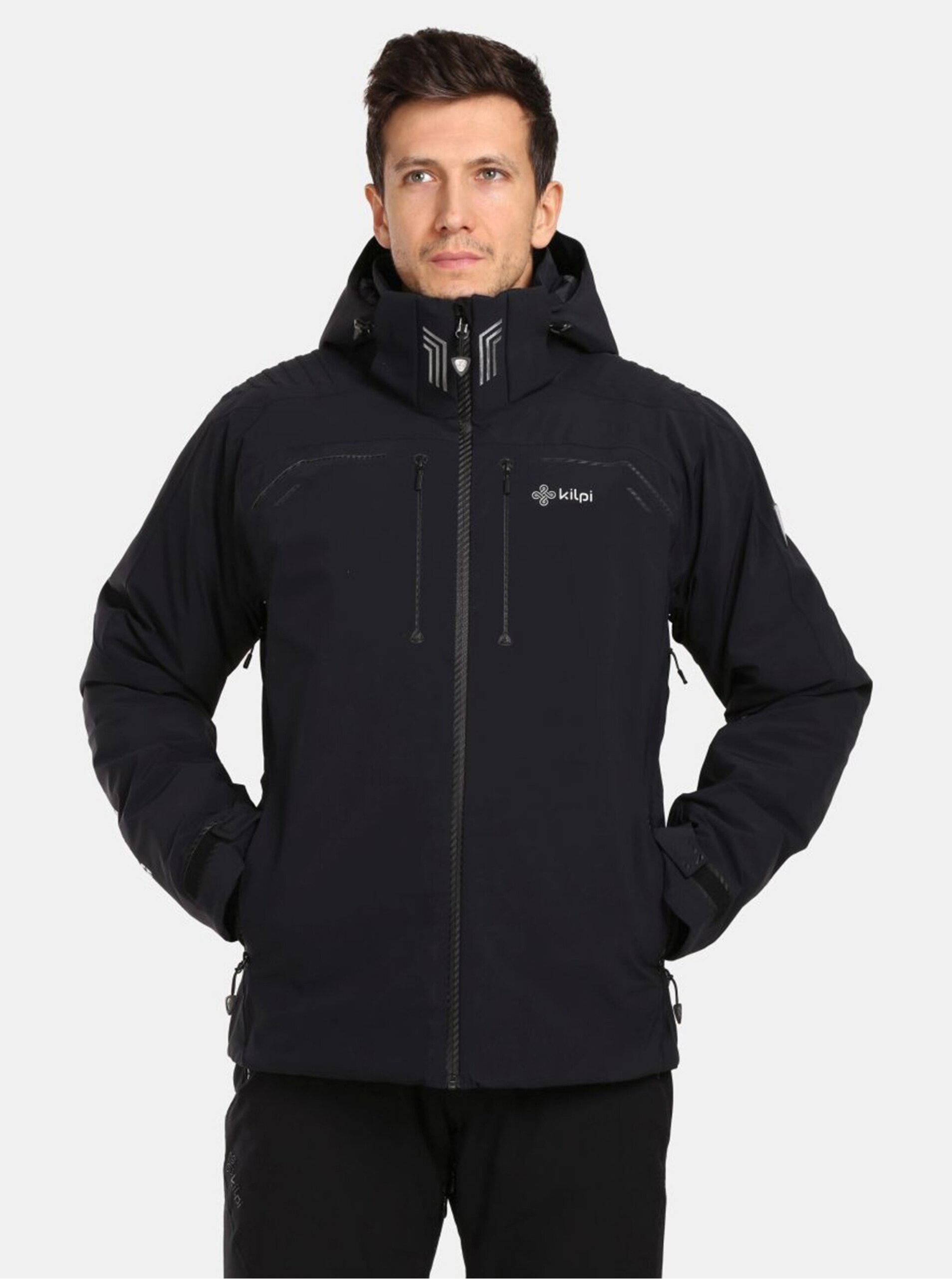 Levně Černá pánská luxusní lyžařská bunda Kilpi LTD ASTER-M