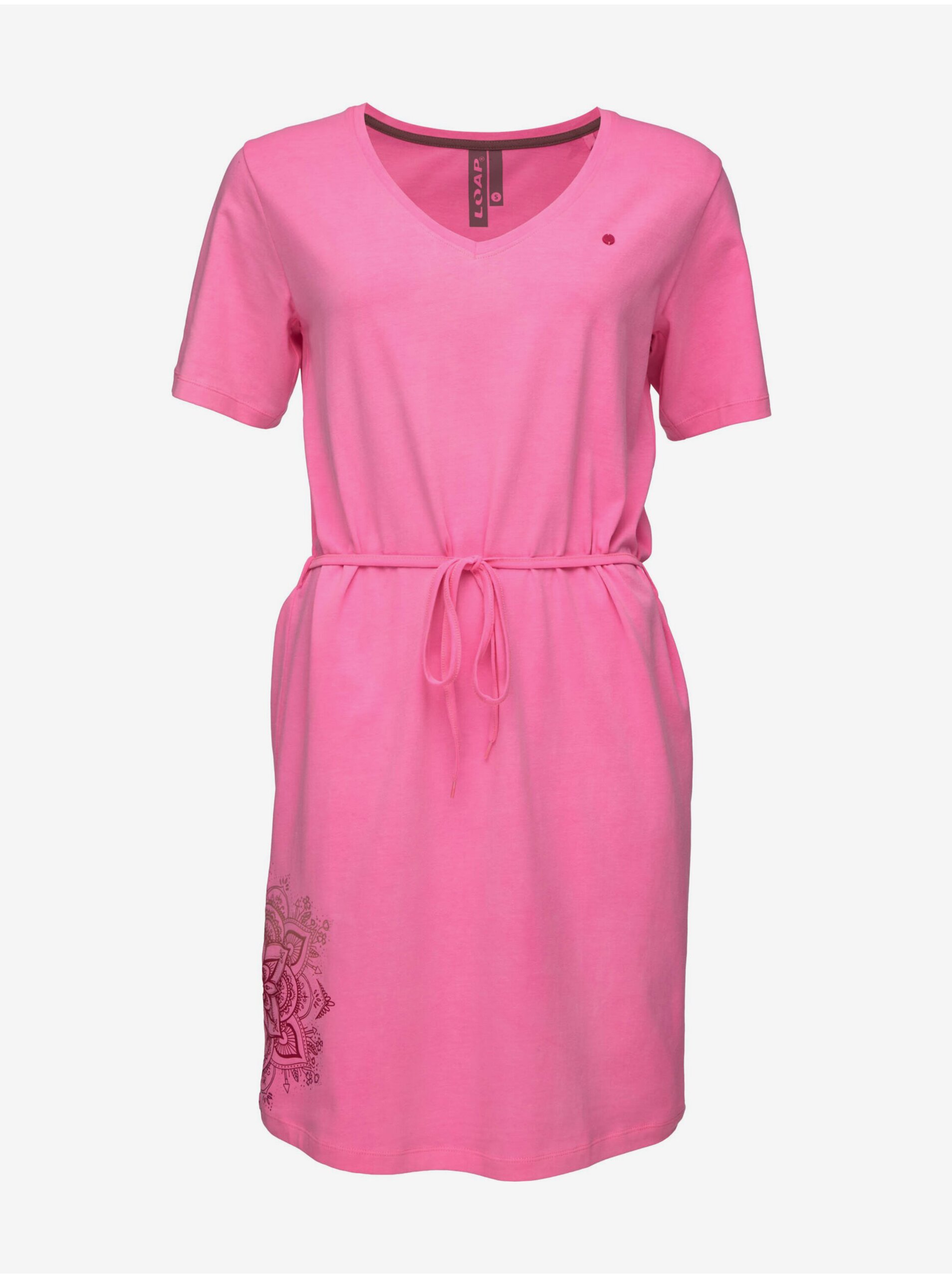 Levně Růžové dámské šaty LOAP ABZOKA