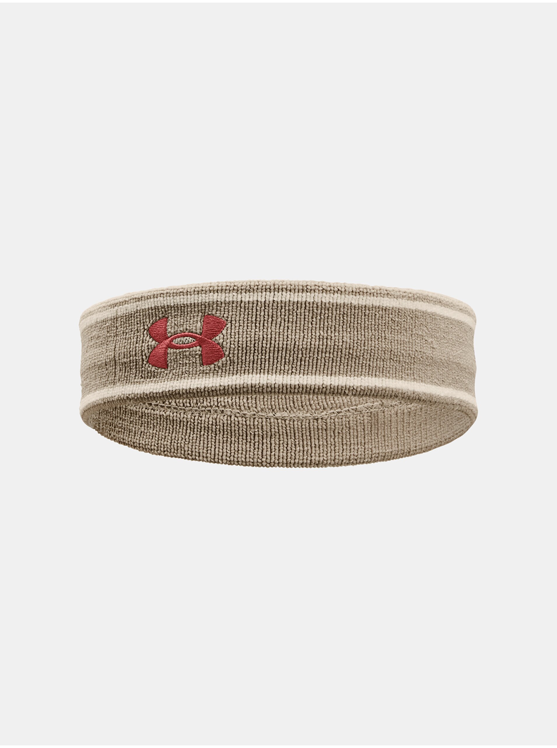 Levně Světle hnědá čelenka Under Armour Striped Performance Terry HB