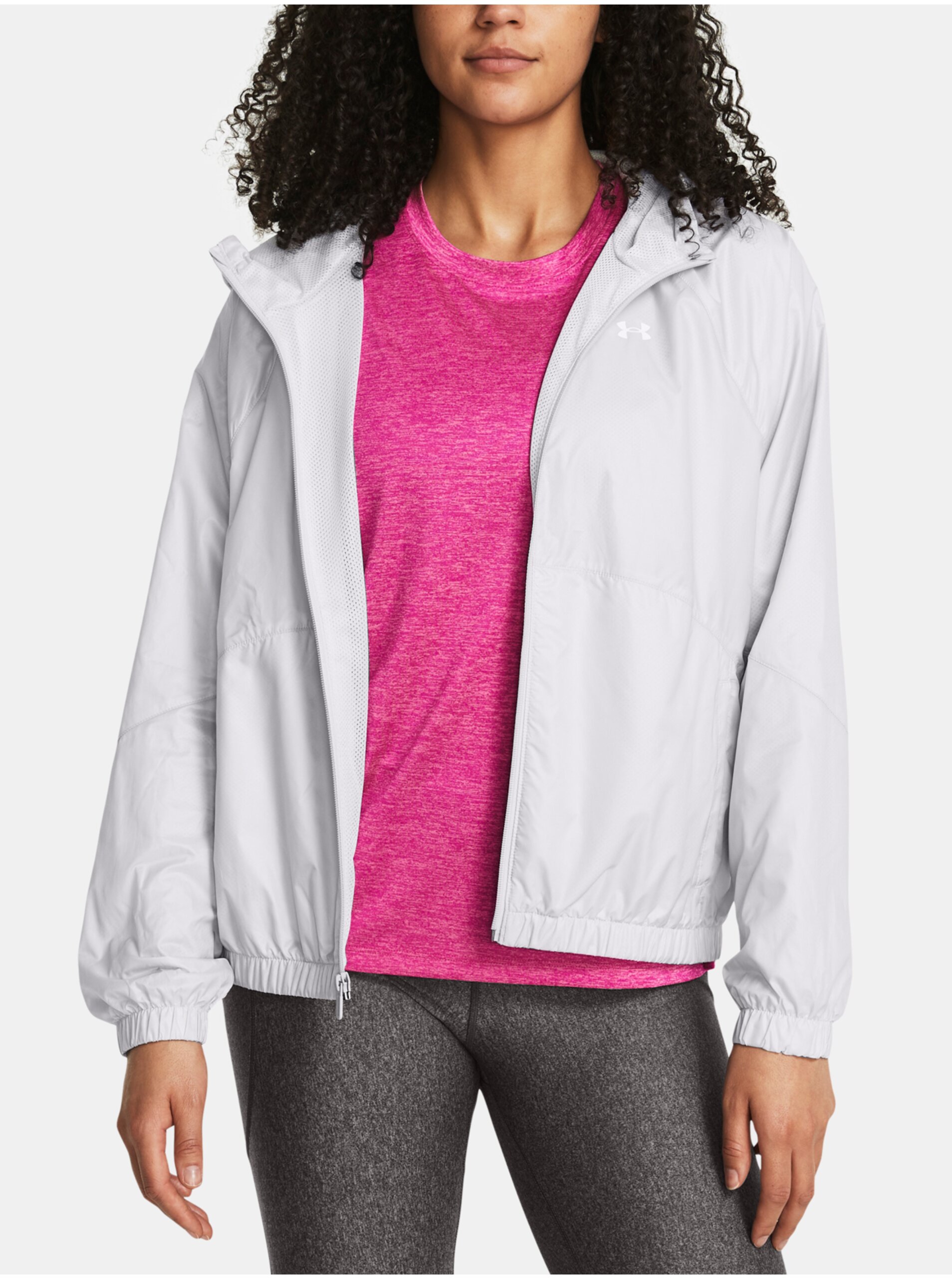 Levně Světle šedá sportovní bunda Under Armour UA SPORT WINDBREAKER JKT