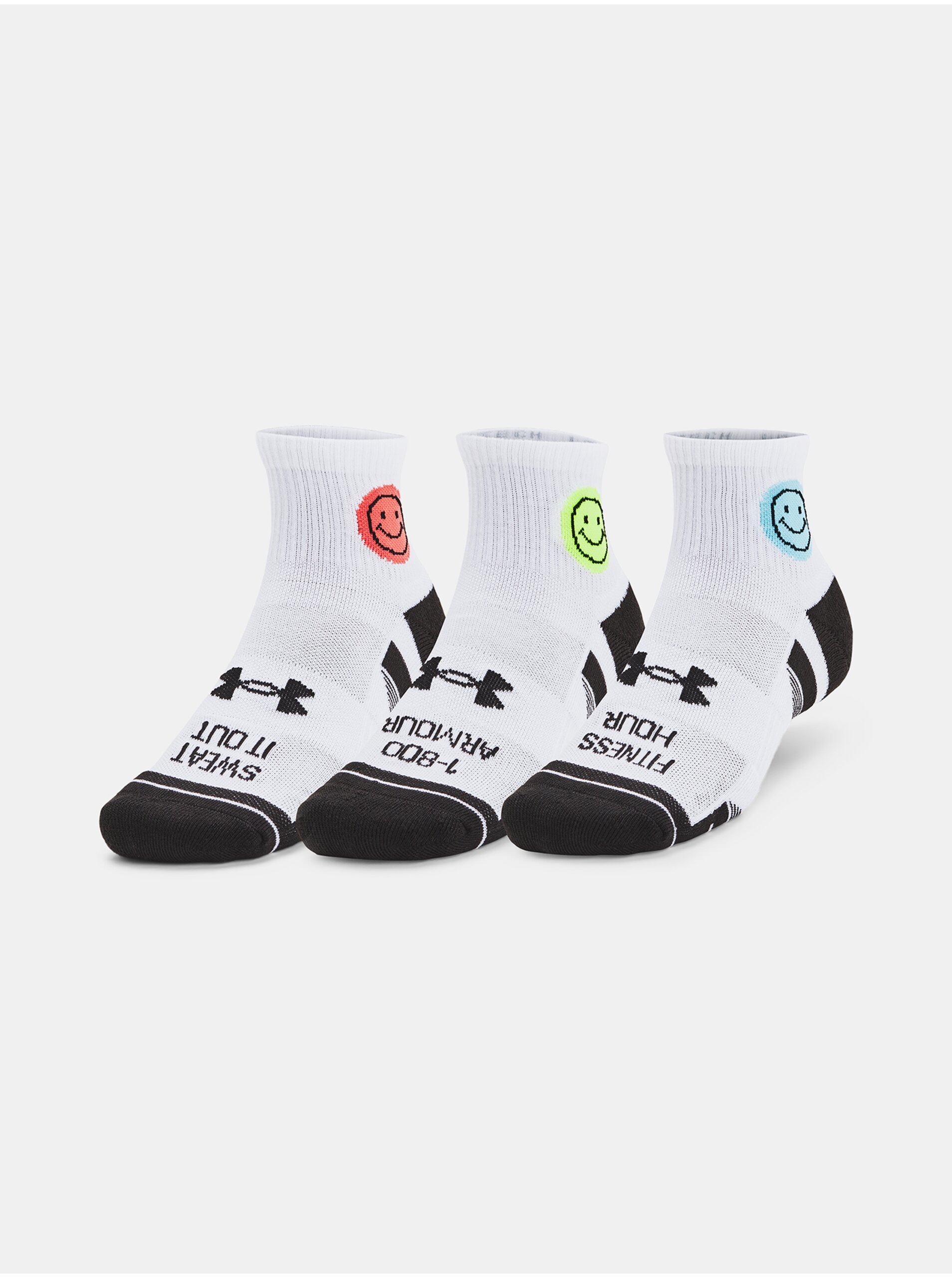 Levně Sada tří párů ponožek Under Armour UA Perf Tech Nvlty 3pk Qtr