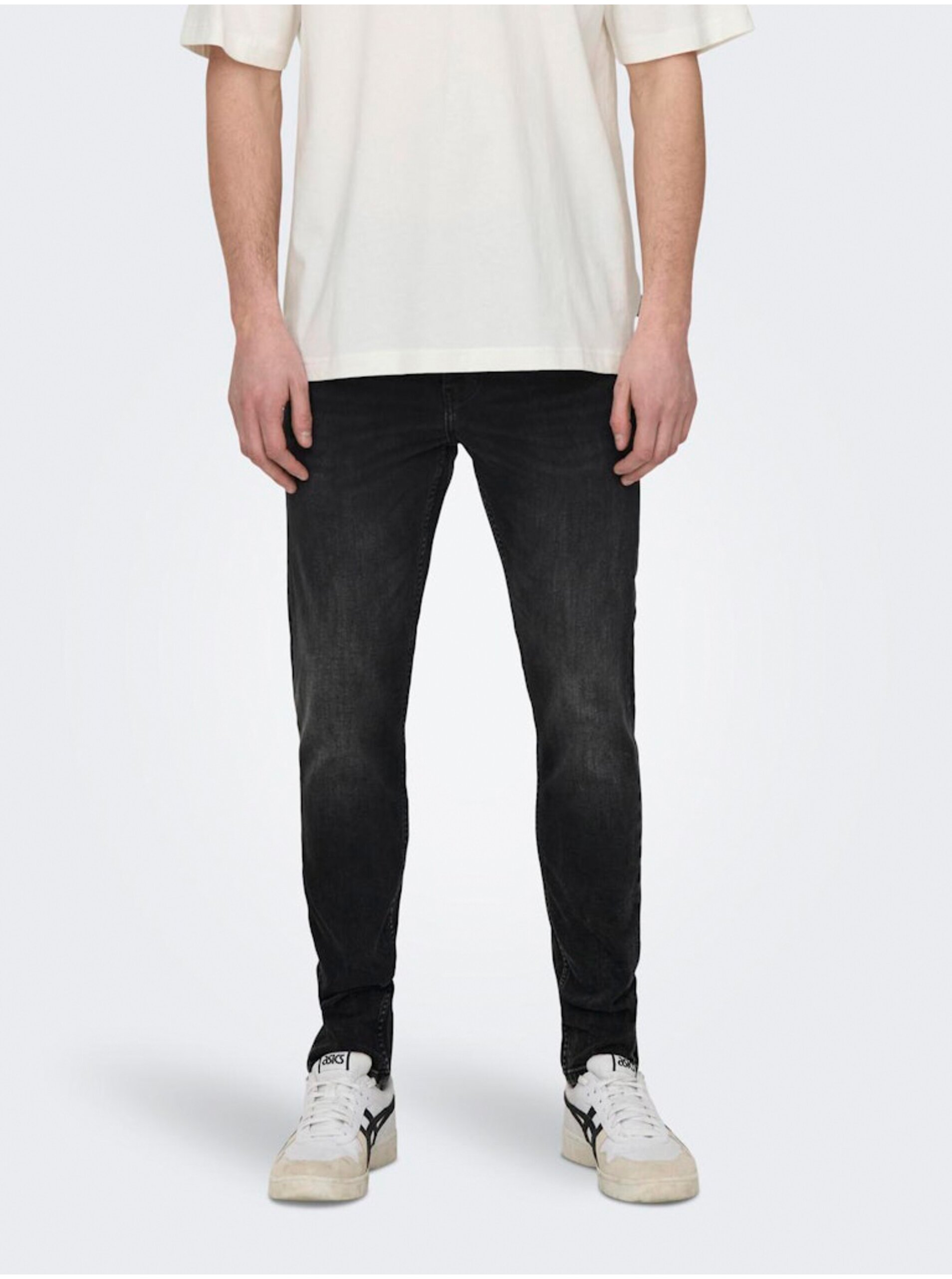 E-shop Čierne pánske skinny fit džínsy ONLY & SONS Warp