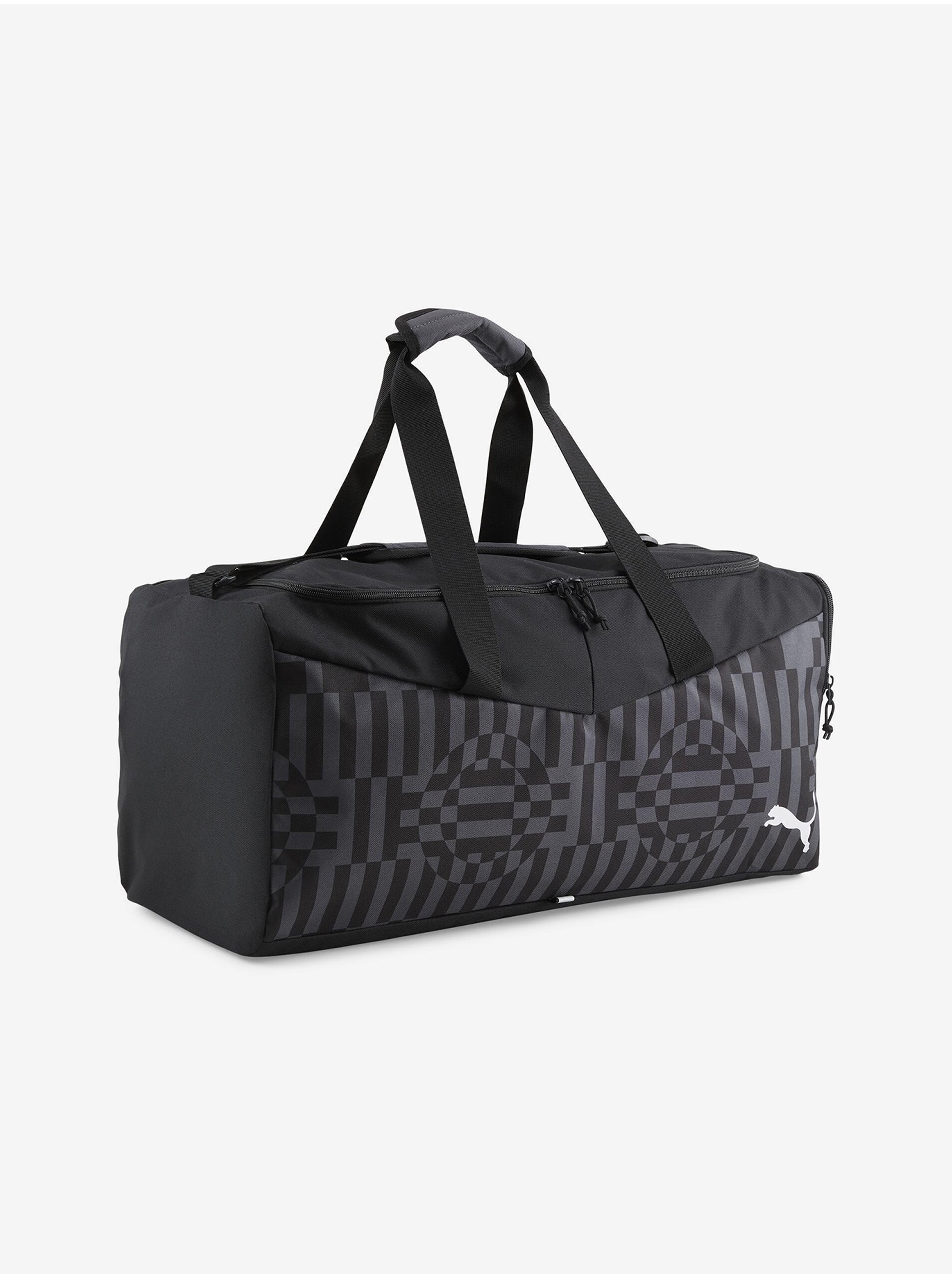 Levně Šedo-černá sportovní taška Puma individualRISE Medium Bag
