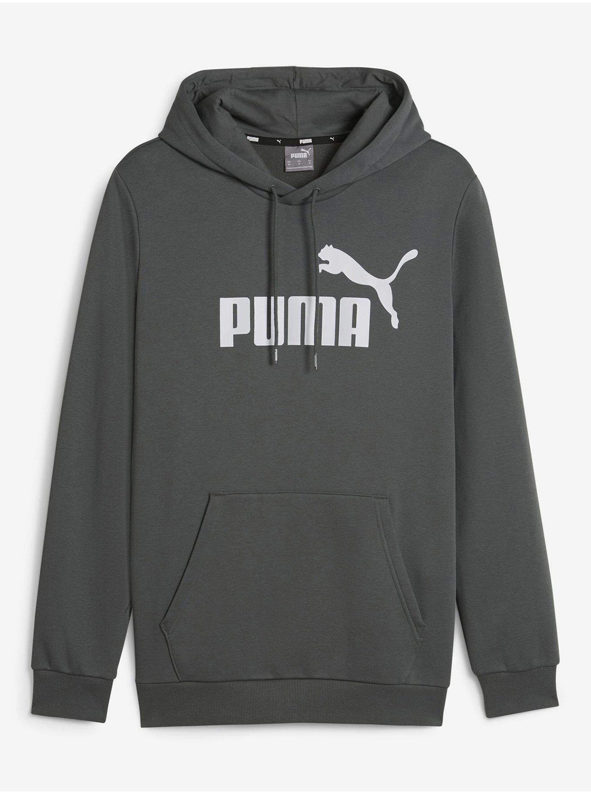 Lacno Šedá pánska mikina s kapucňou Puma ESS Big Logo Hoodie