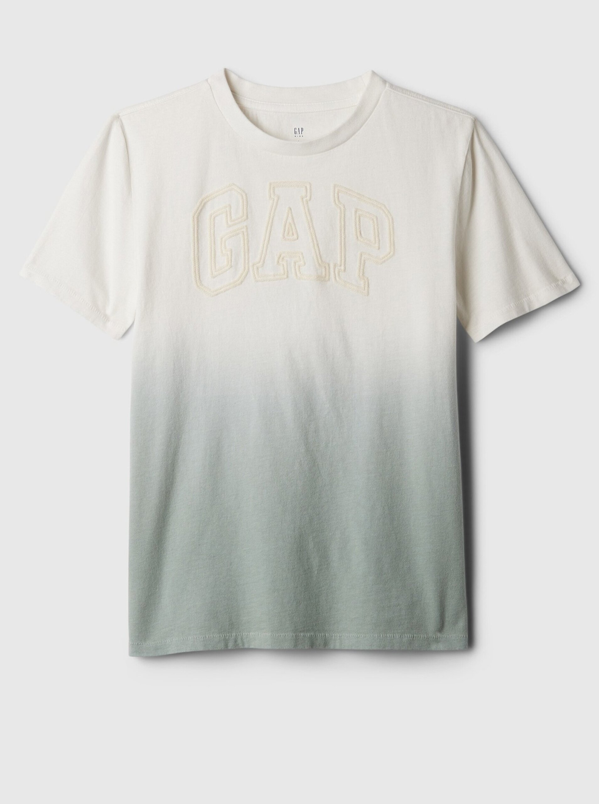 Levně Krémovo-zelené klučičí tričko GAP