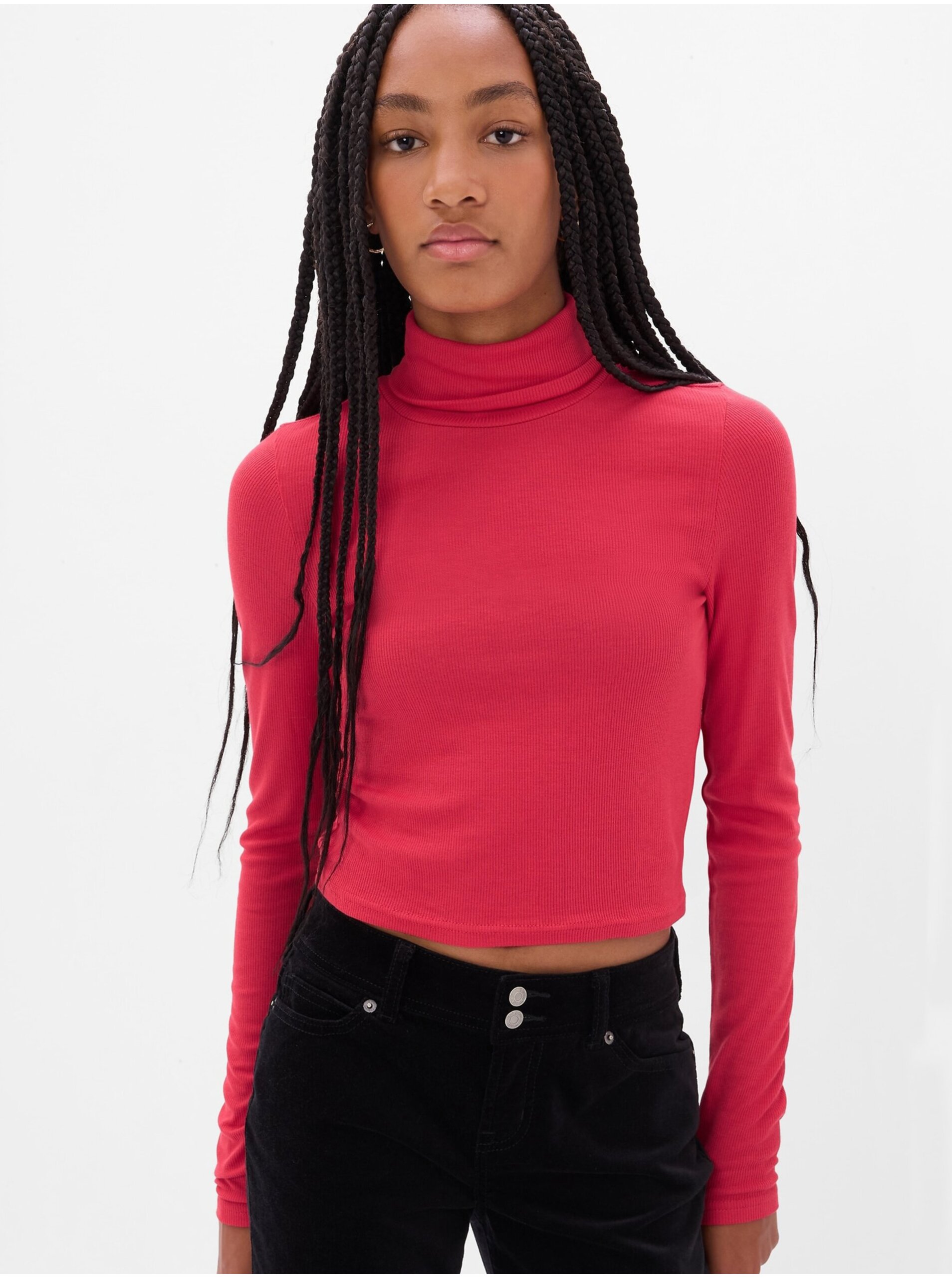 E-shop Korálové holčičí tričko s rolákem GAP