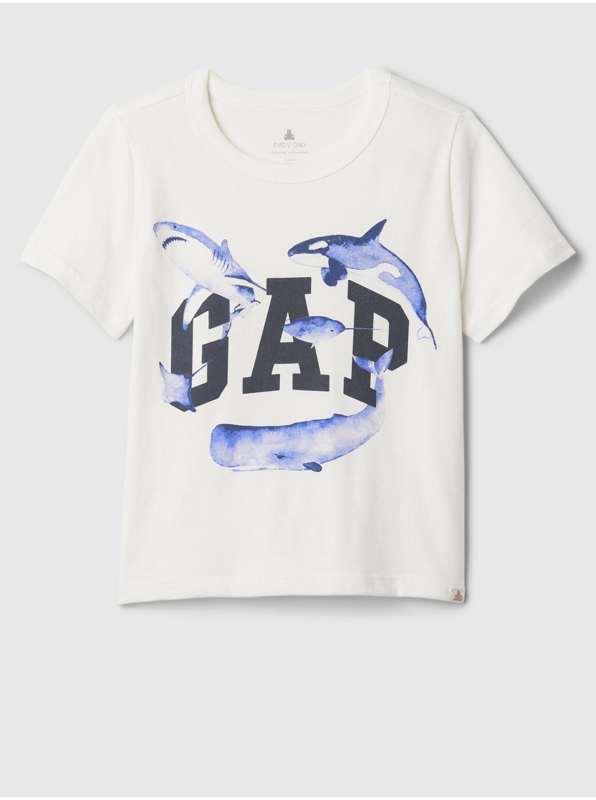 E-shop Bílé klučičí tričko s potiskem GAP