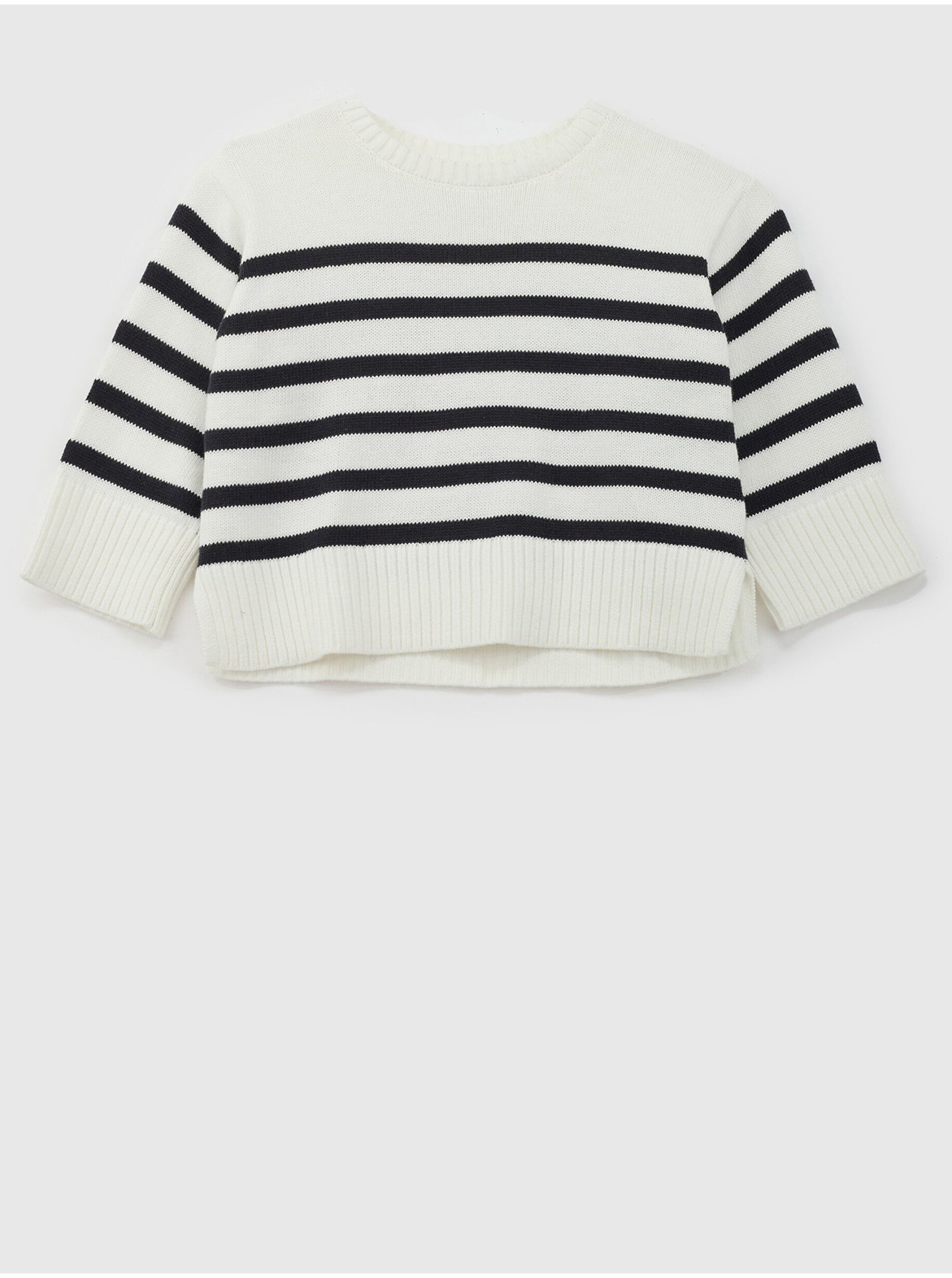 E-shop Biely dievčenský pruhovaný sveter GAP