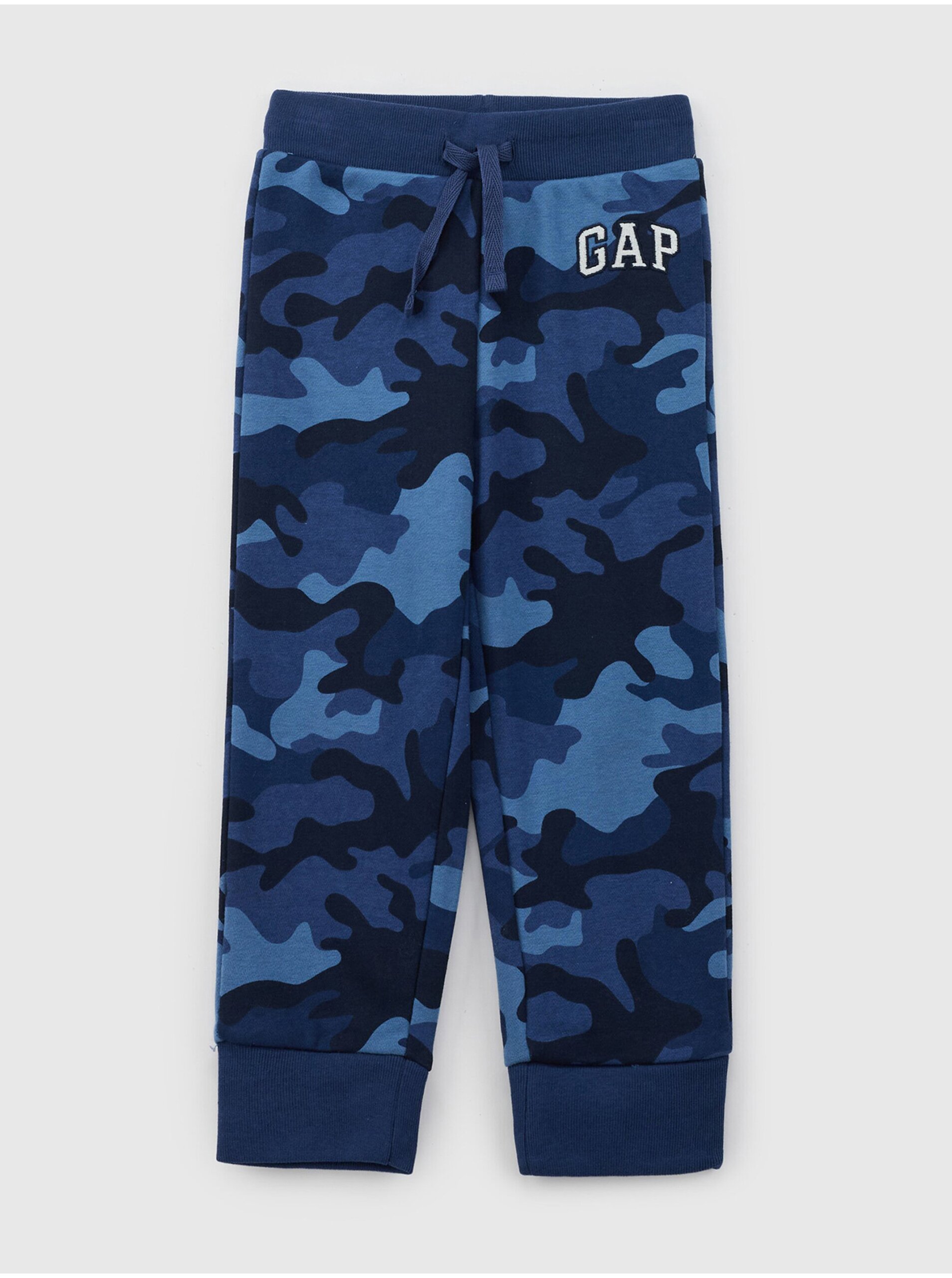 Lacno Tmavomodré chlapčenské army tepláky s logom GAP