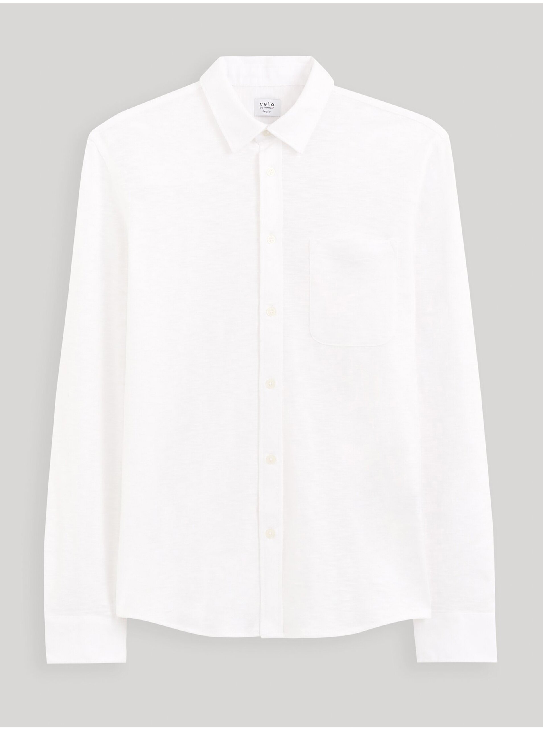 Levně Bílá pánská košile Celio Gaselle