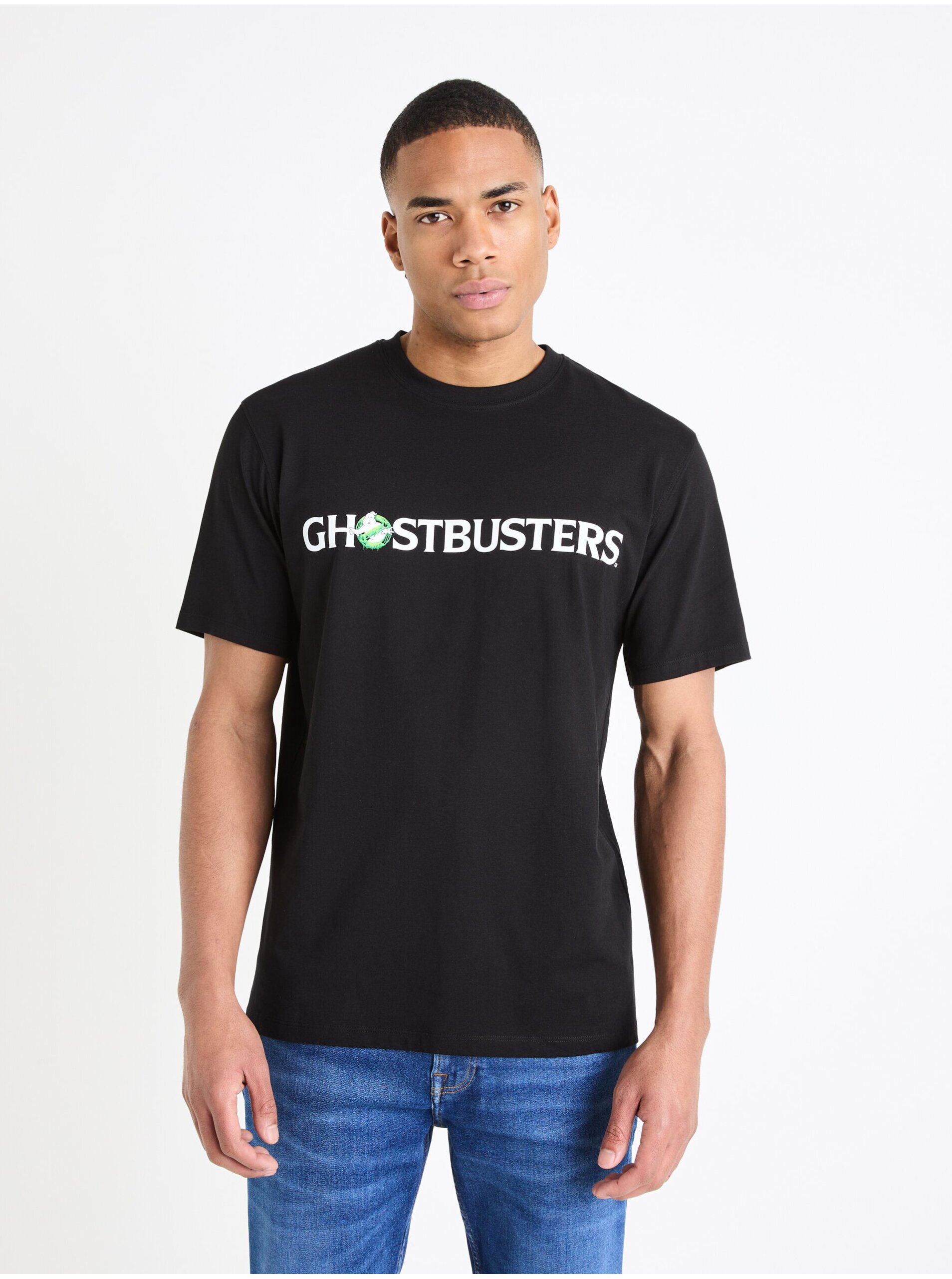Lacno Čierne pánske tricko Celio Ghostbusters