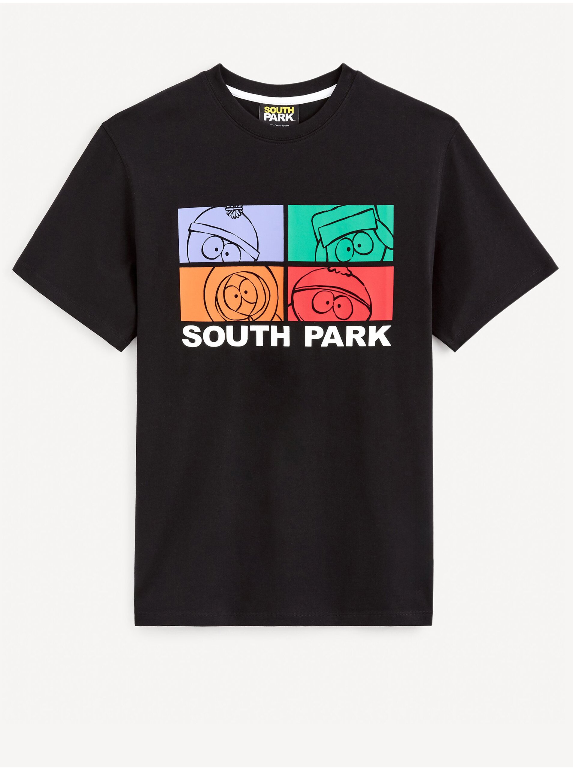 Lacno Čierne pánske tričko Celio South Park
