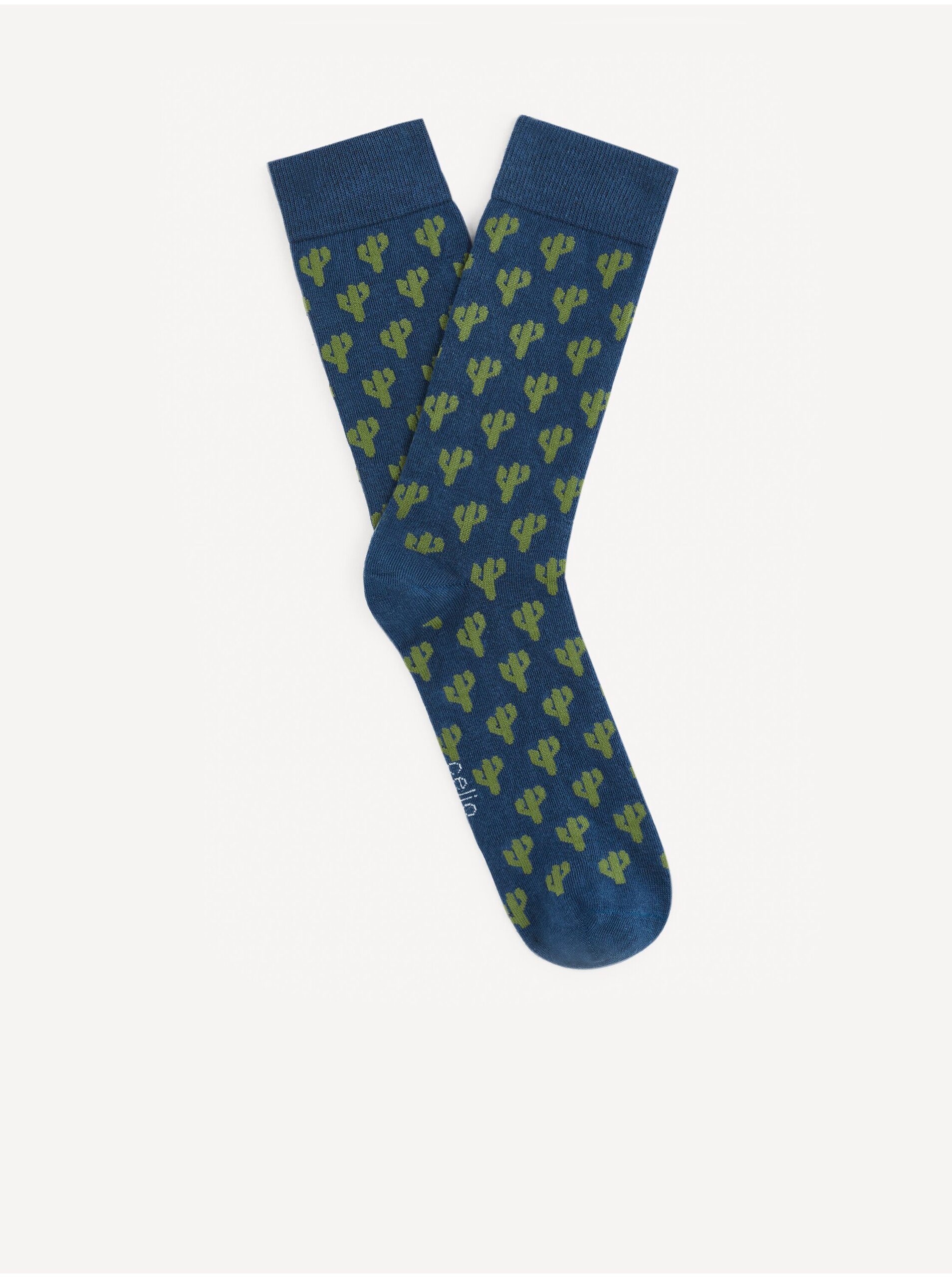 Levně Tmavě modré pánské vzorované ponožky Celio Gisopick