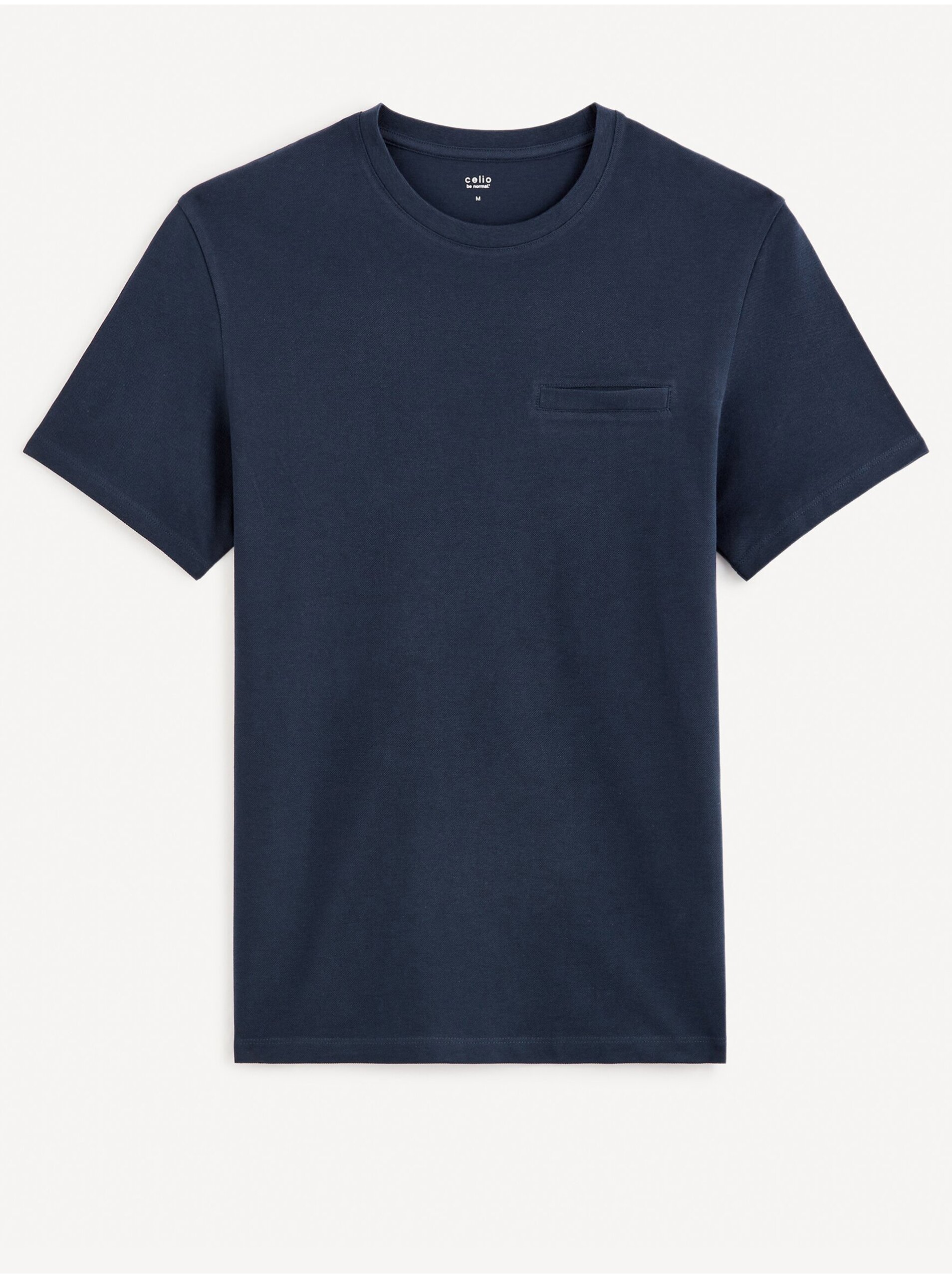 E-shop Tmavě modré pánské basic tričko Celio Gepopiff