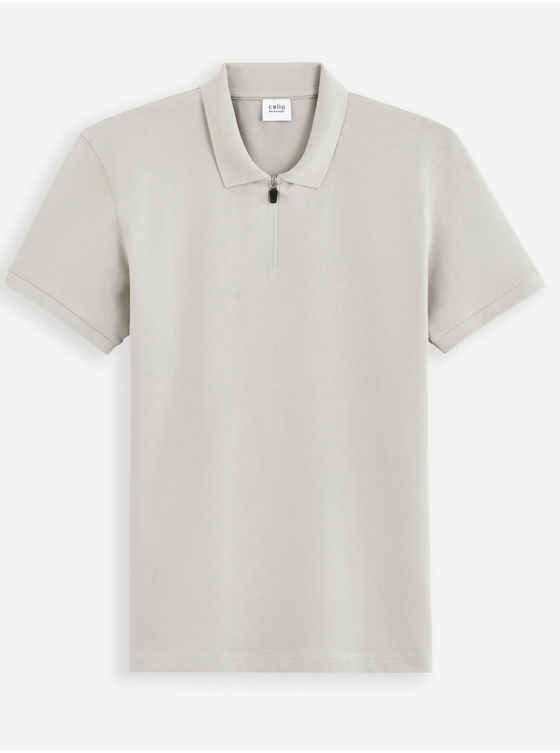E-shop Světle šedé pánské basic polo tričko Celio Gebenoit