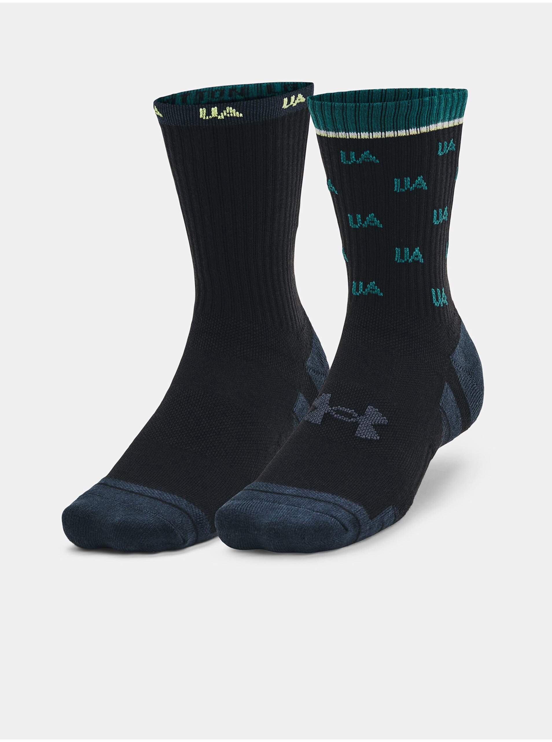 Levně Sada dvou párů ponožek Under Armour UA Perf Cotton Nov 2pk Mid