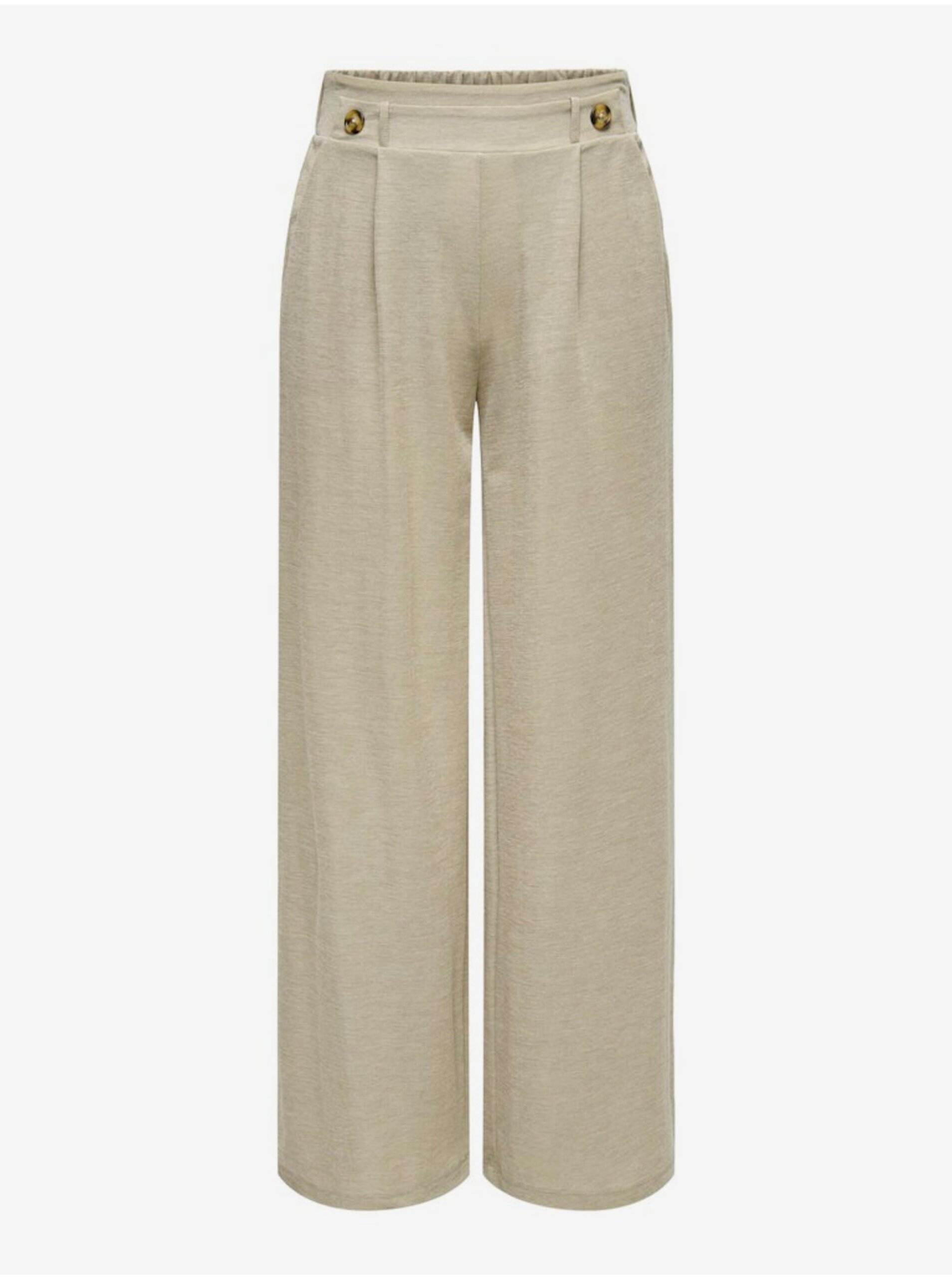 E-shop Béžové dámské široké kalhoty JDY Birdie