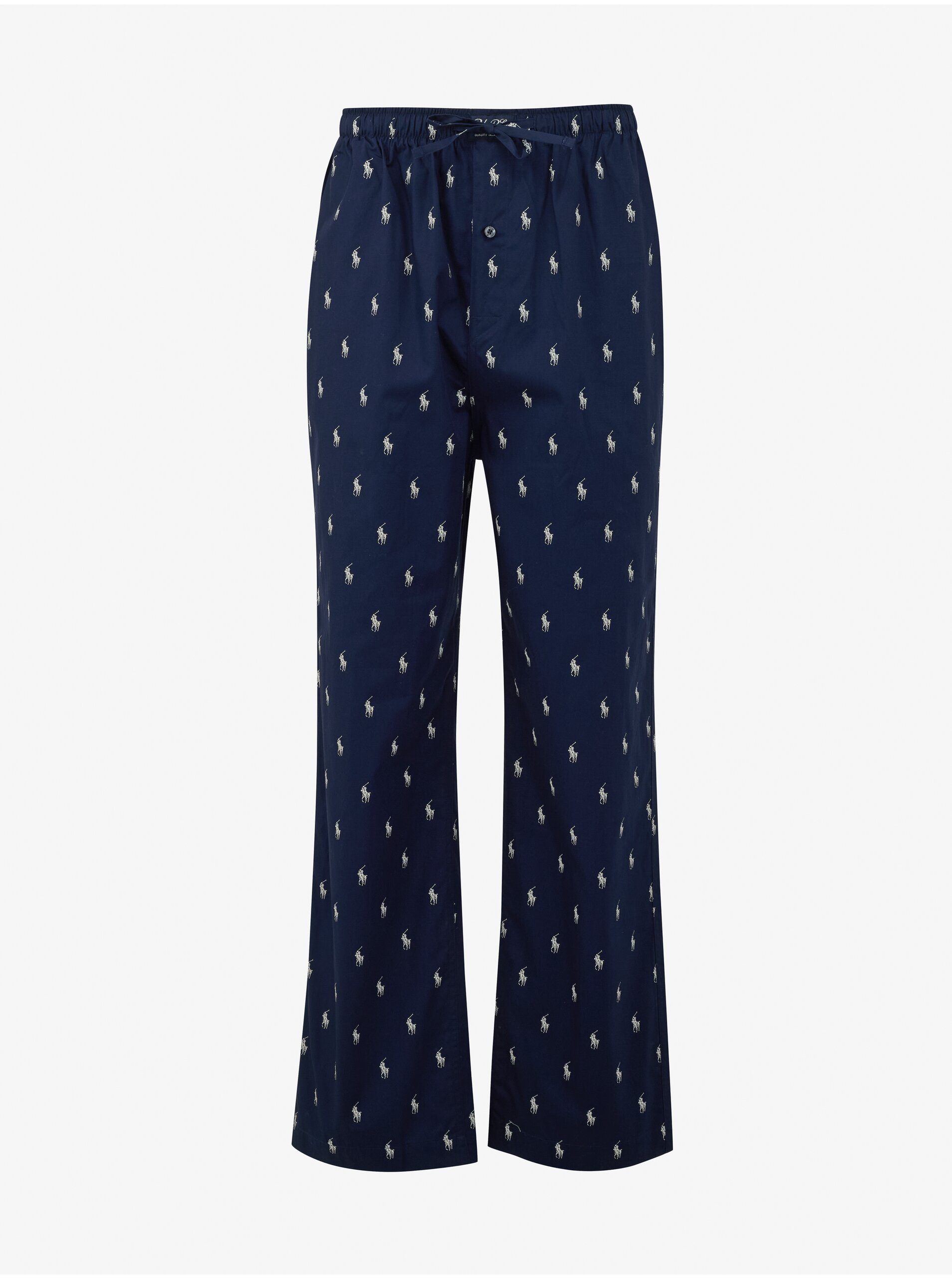 Levně Tmavě modré pánské vzorované pyžamové kalhoty Ralph Lauren