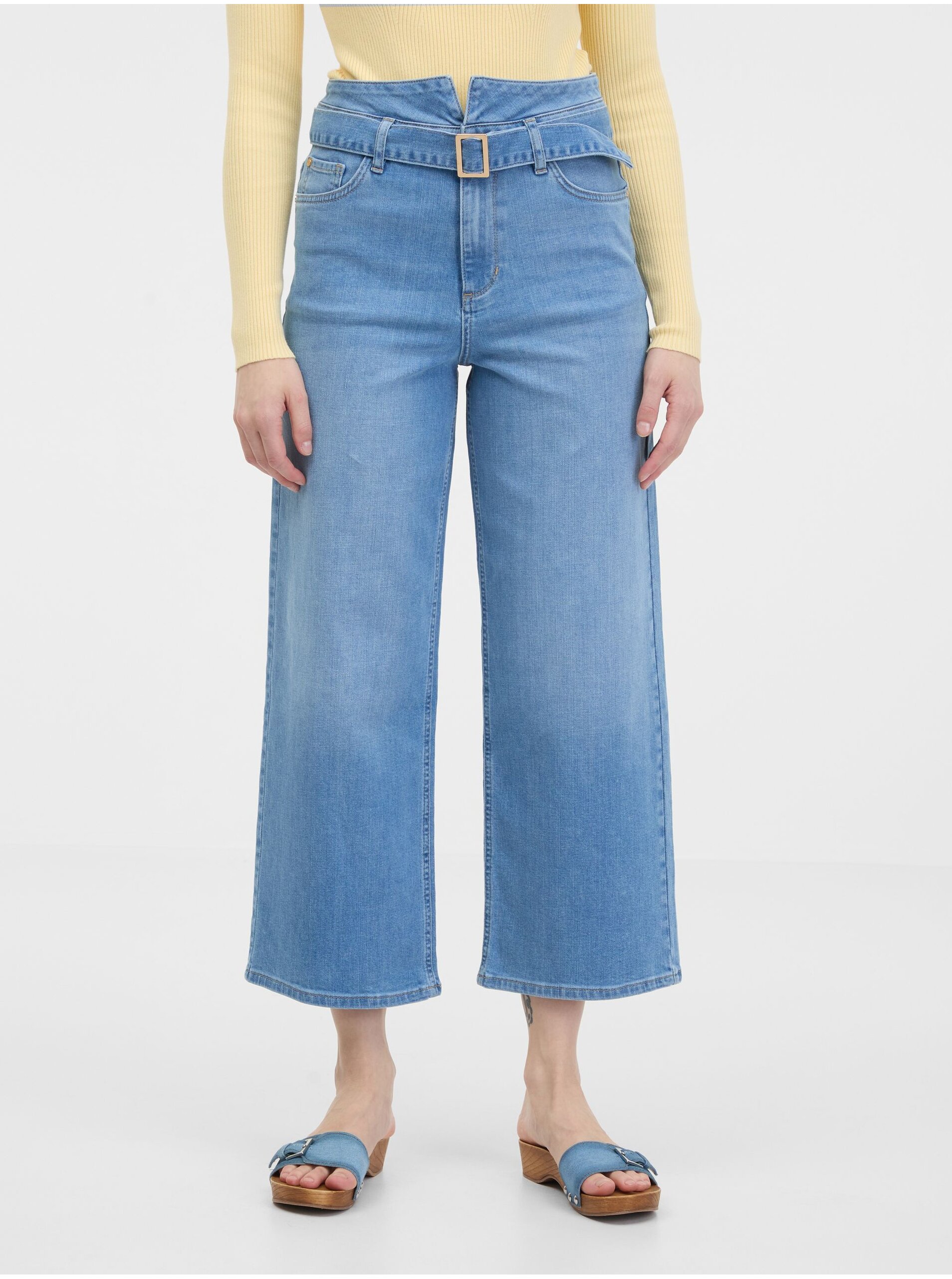 E-shop Světle modré dámské široké džíny ORSAY