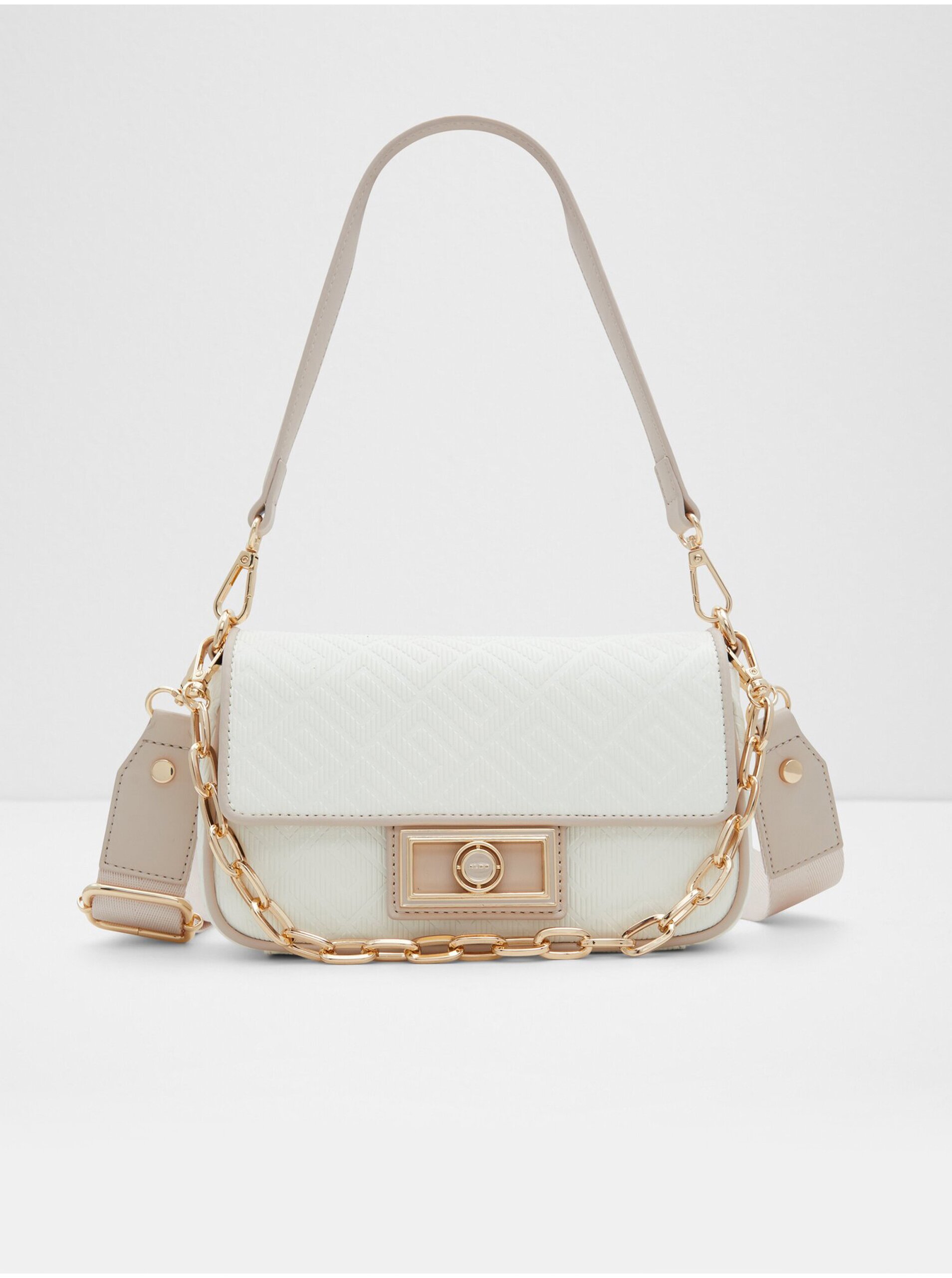 E-shop Krémovo-biela dámska crossbody kabelka s ozdobnými detailmi ALDO Taliana
