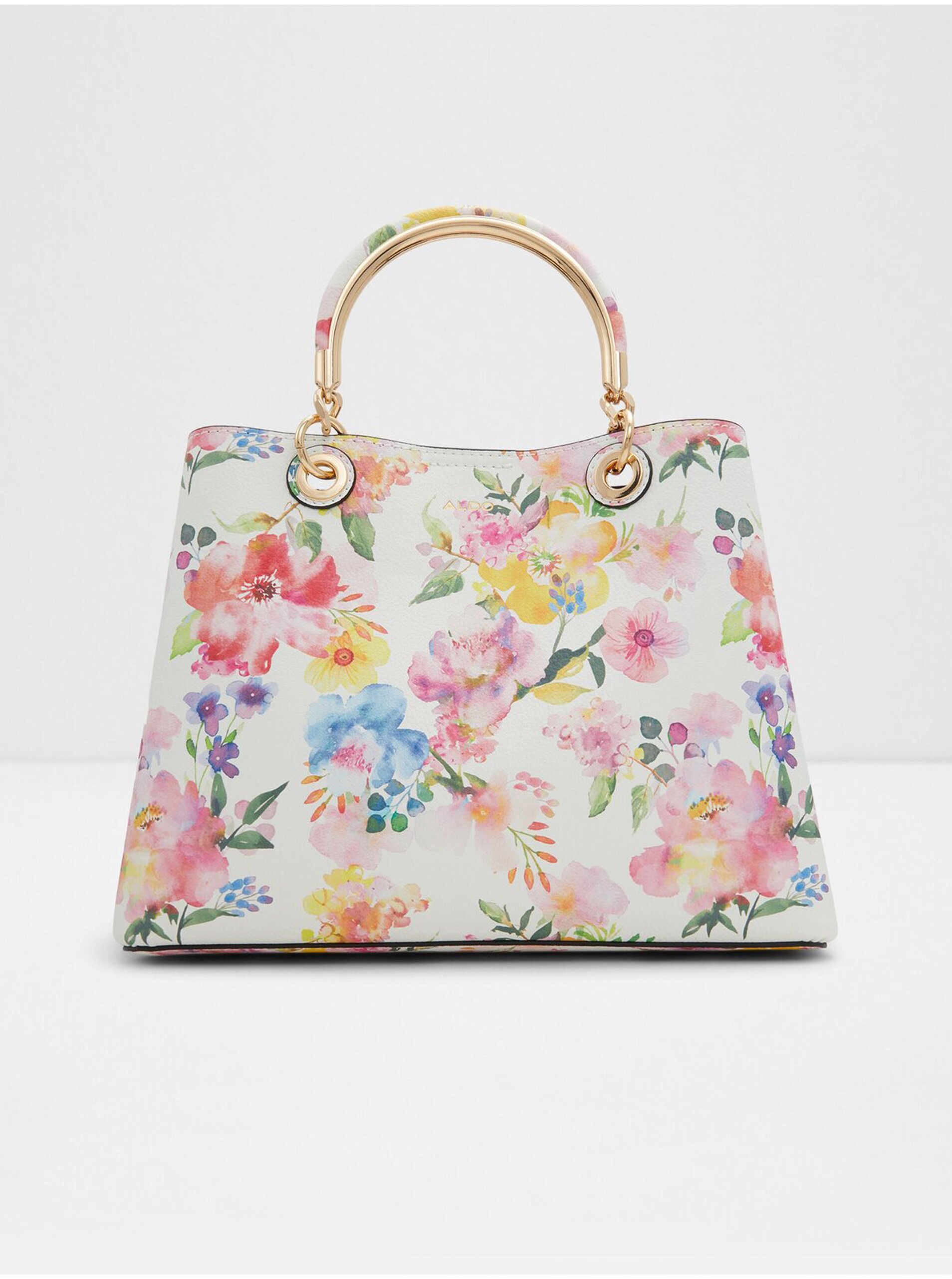 Levně Krémovo-růžová dámská květovaná kabelka ALDO Surgoine