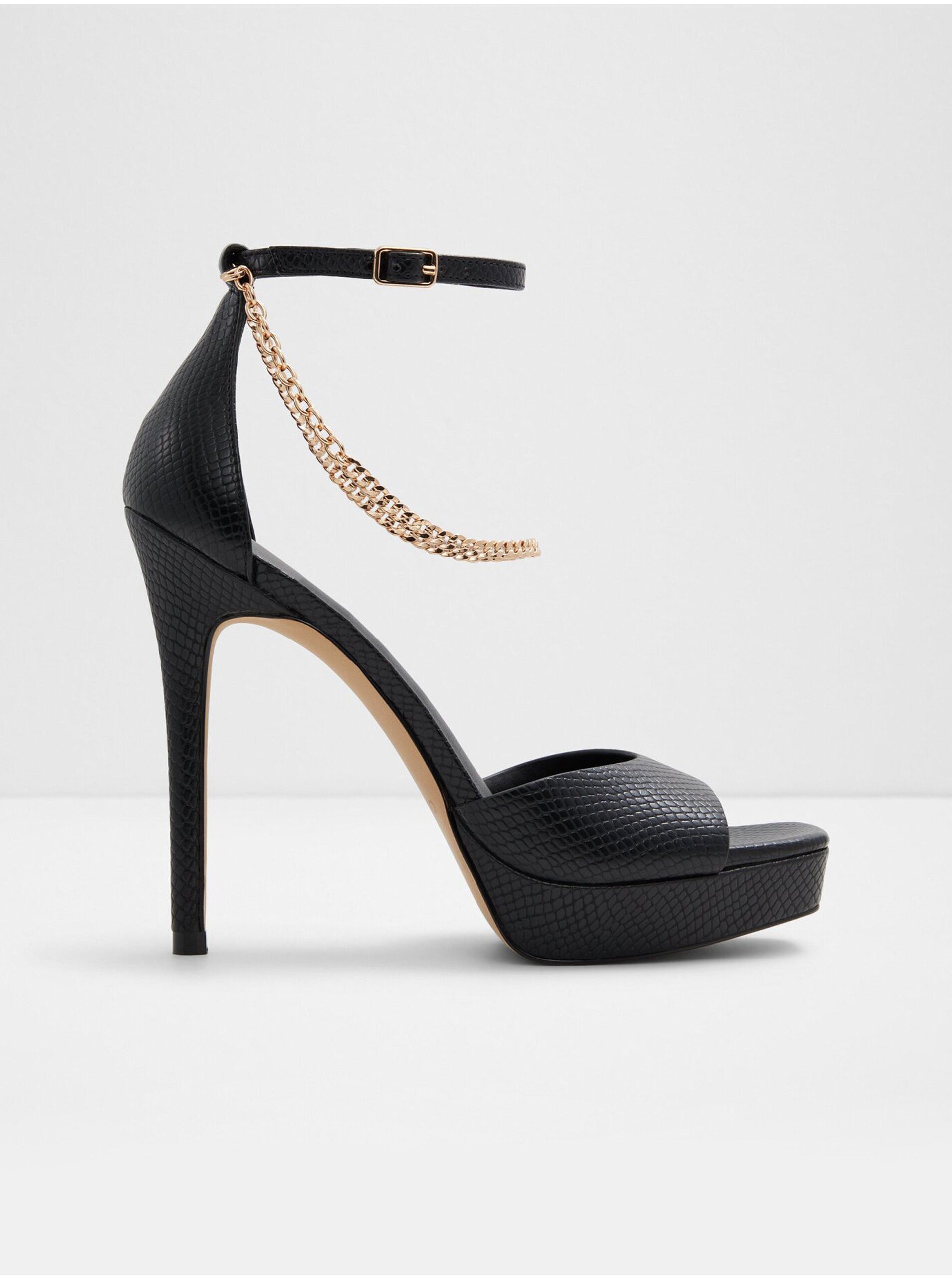 E-shop Černé dámské sandály na vysokém podpatku ALDO Prisilla